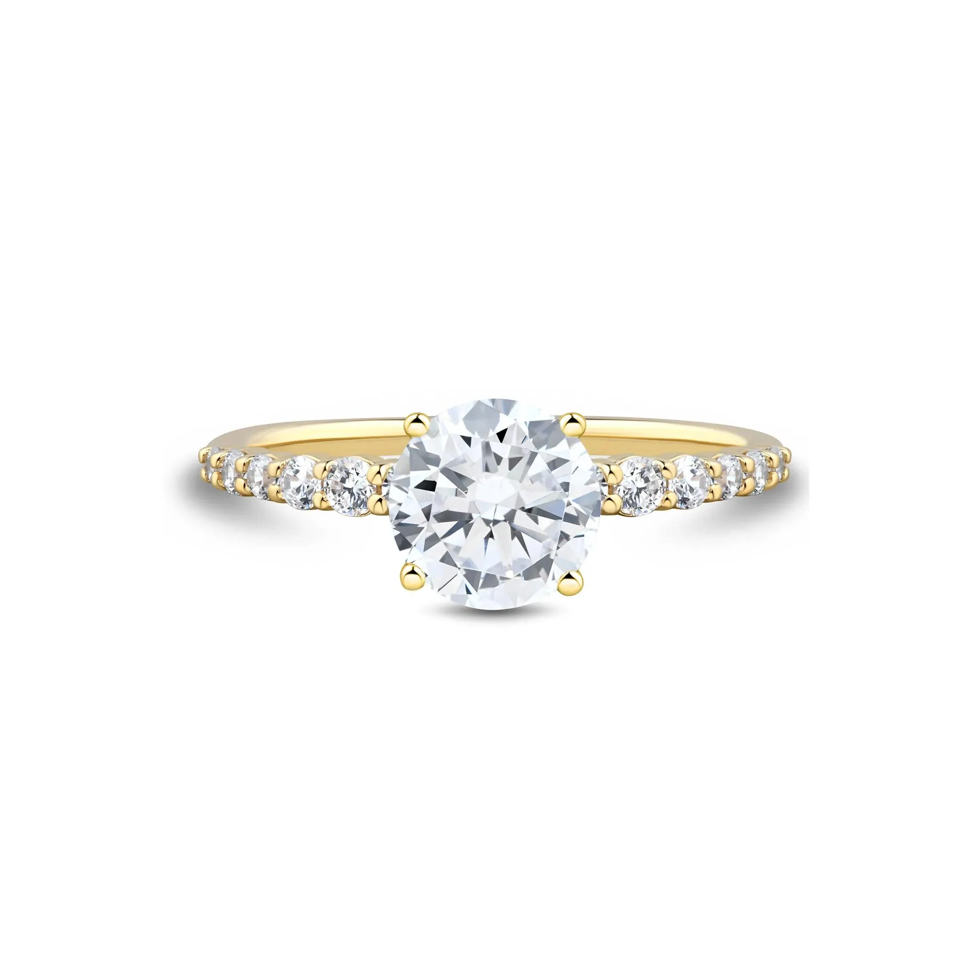 2 1/3 CT. Tw. Lab Grown Diamond Engagement Ring 14K Yellow Gold Size 7 1.5mm