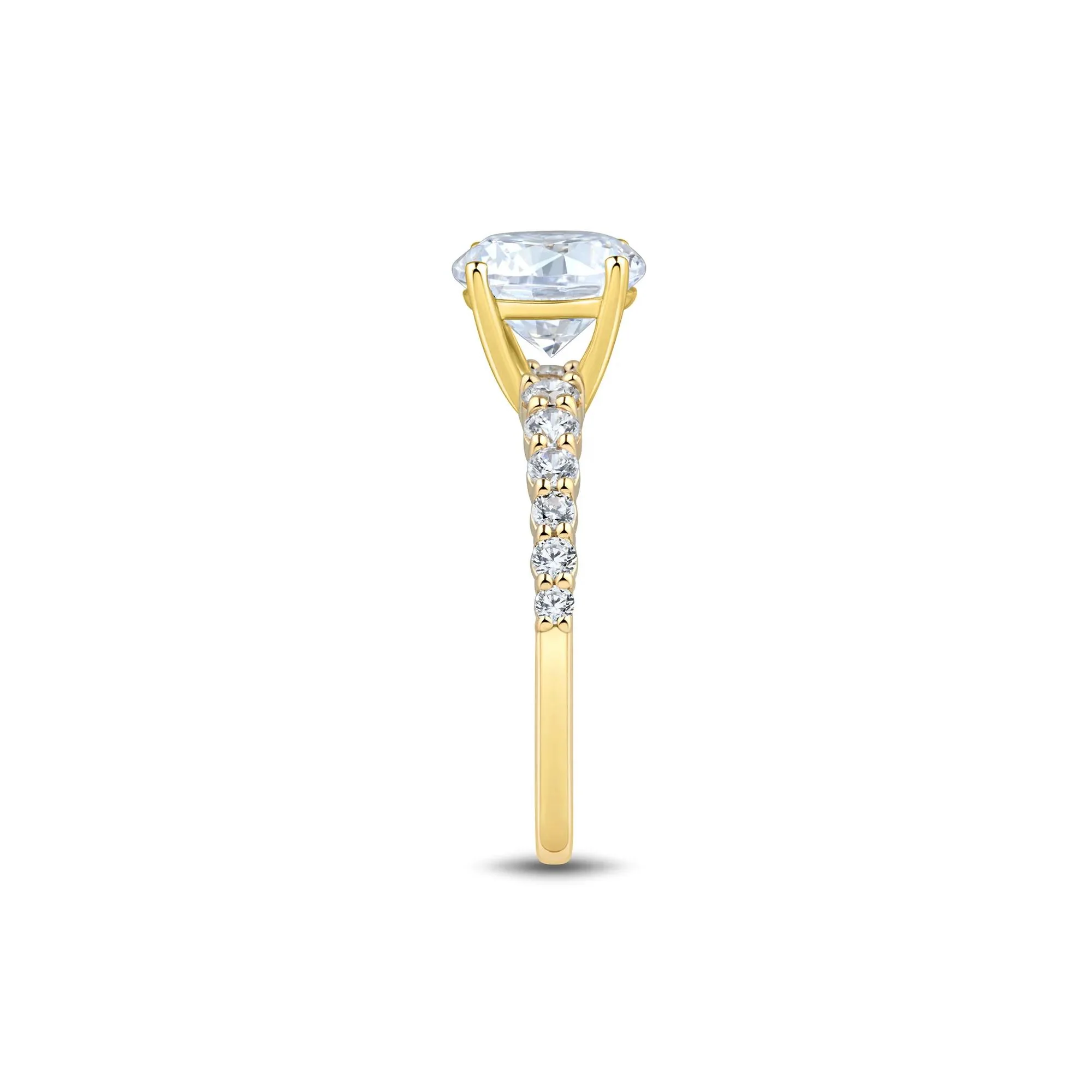 2 1/3 CT. Tw. Lab Grown Diamond Engagement Ring 14K Yellow Gold Size 7 1.5mm - Image 3
