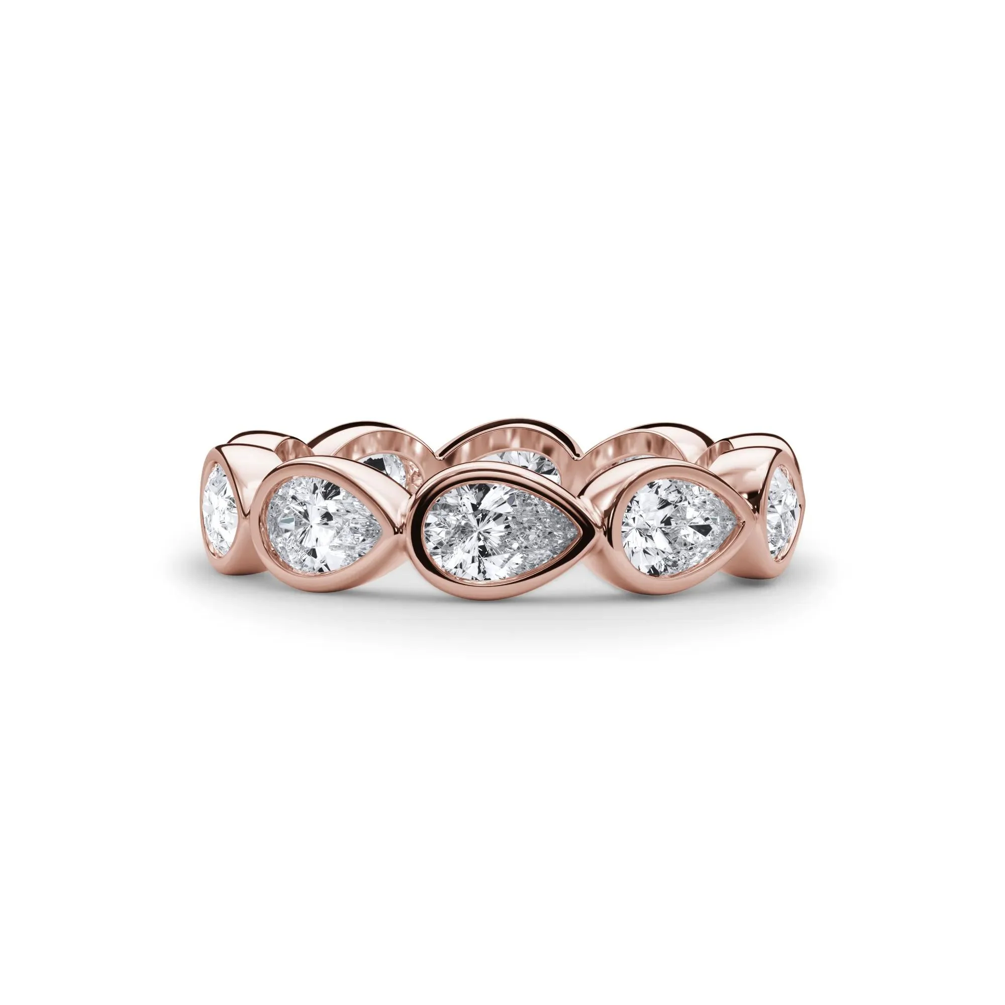 2 1/4 CT. Tw. Lab Grown Diamond Bezel-Set Eternity Band Ring 14K Rose Gold Size 5.5 3mm