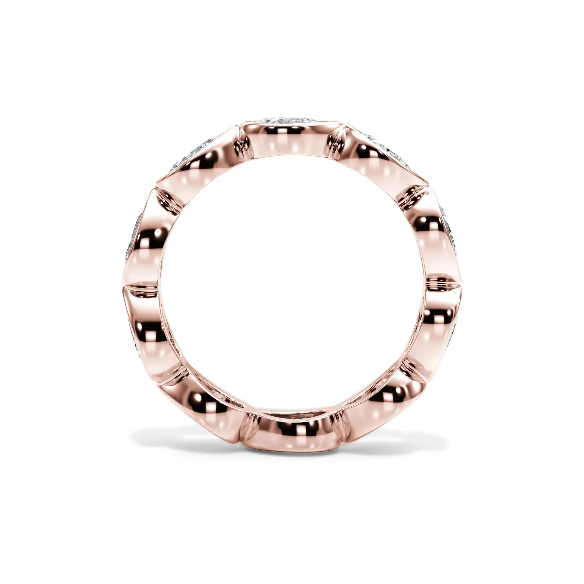 2 1/4 CT. Tw. Lab Grown Diamond Bezel-Set Eternity Band Ring 14K Rose Gold Size 5.5 3mm - Image 2