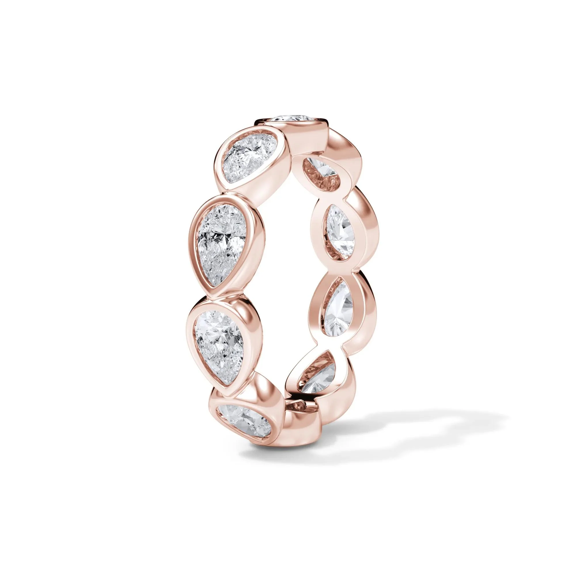 2 1/4 CT. Tw. Lab Grown Diamond Bezel-Set Eternity Band Ring 14K Rose Gold Size 5.5 3mm - Image 3