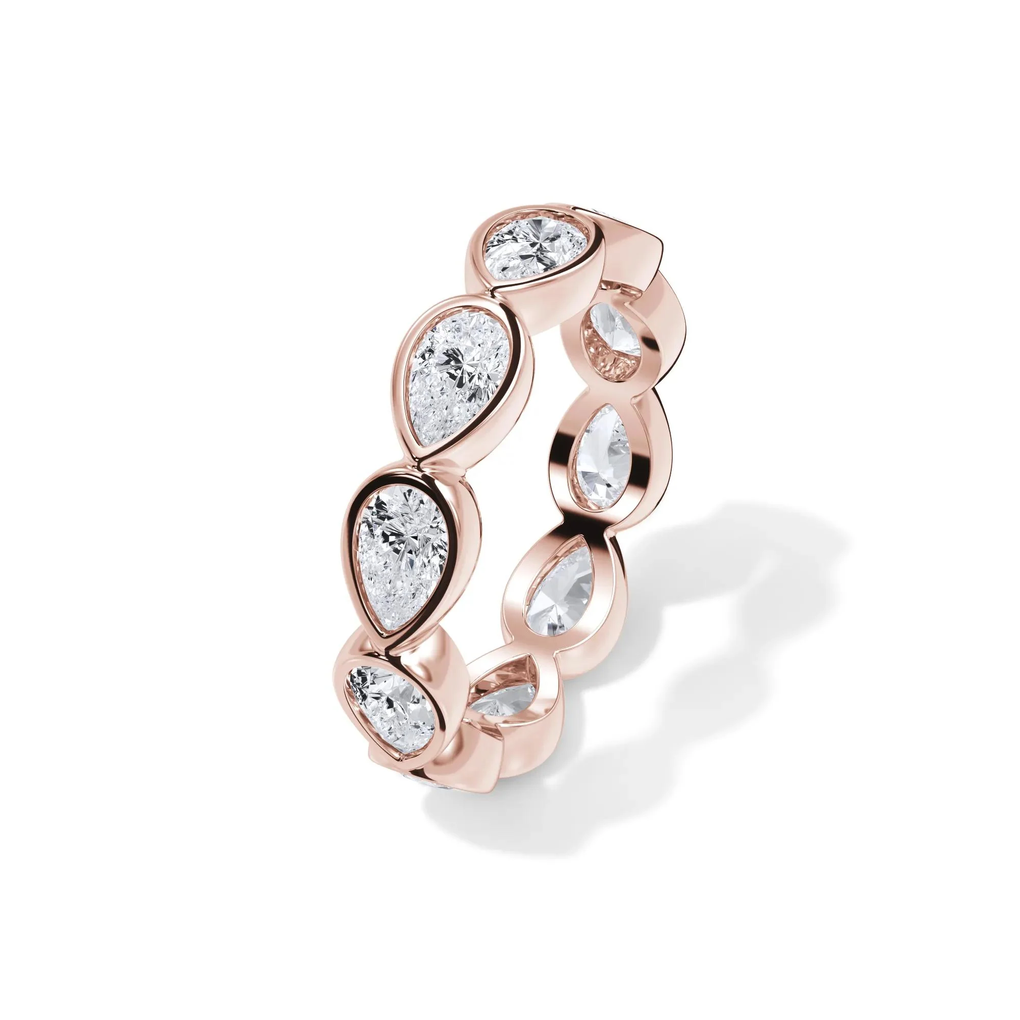 2 1/4 CT. Tw. Lab Grown Diamond Bezel-Set Eternity Band Ring 14K Rose Gold Size 5.5 3mm - Image 4