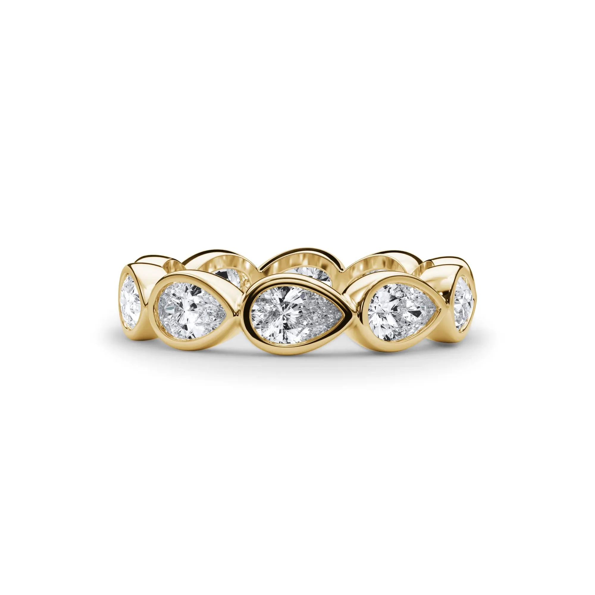 2 1/4 CT. Tw. Lab Grown Diamond Bezel-Set Eternity Band Ring 14K Yellow Gold Size 4 3mm