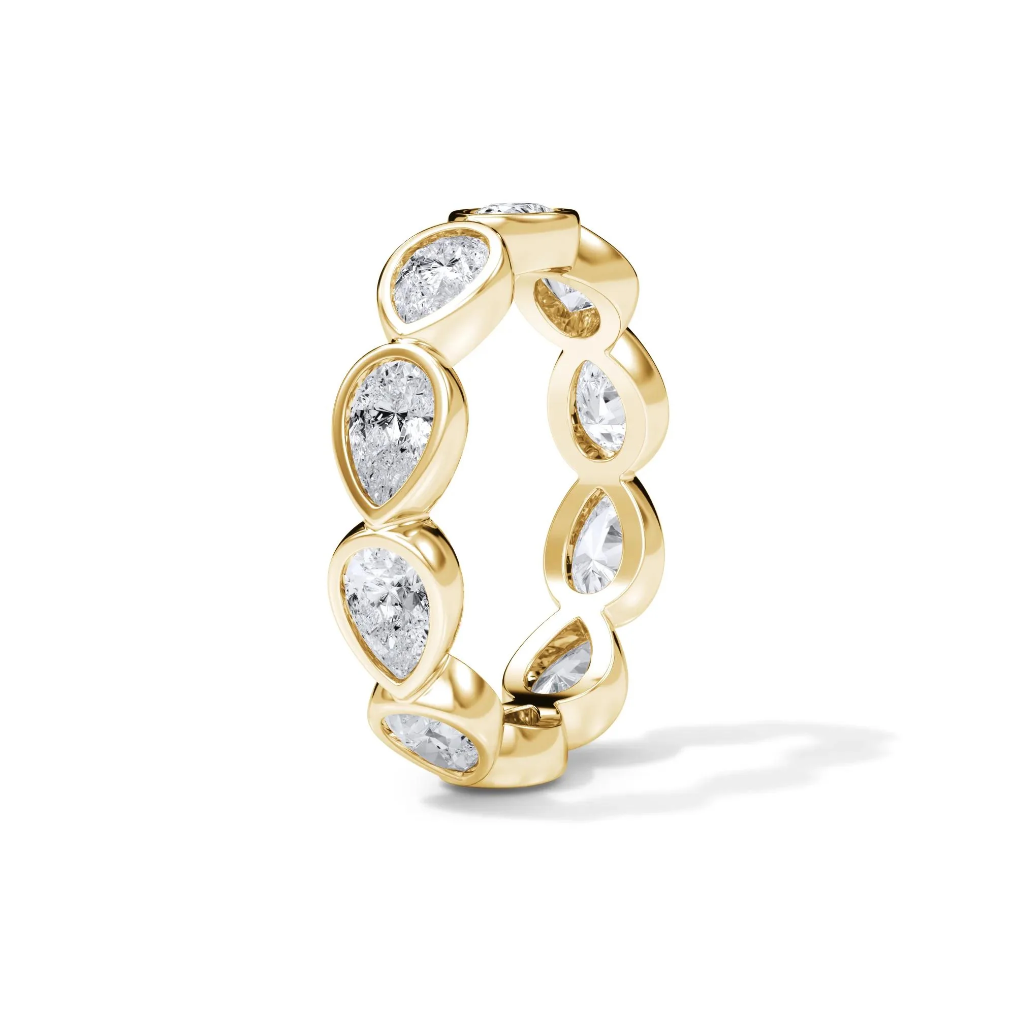 2 1/4 CT. Tw. Lab Grown Diamond Bezel-Set Eternity Band Ring 14K Yellow Gold Size 8 3mm - Image 3