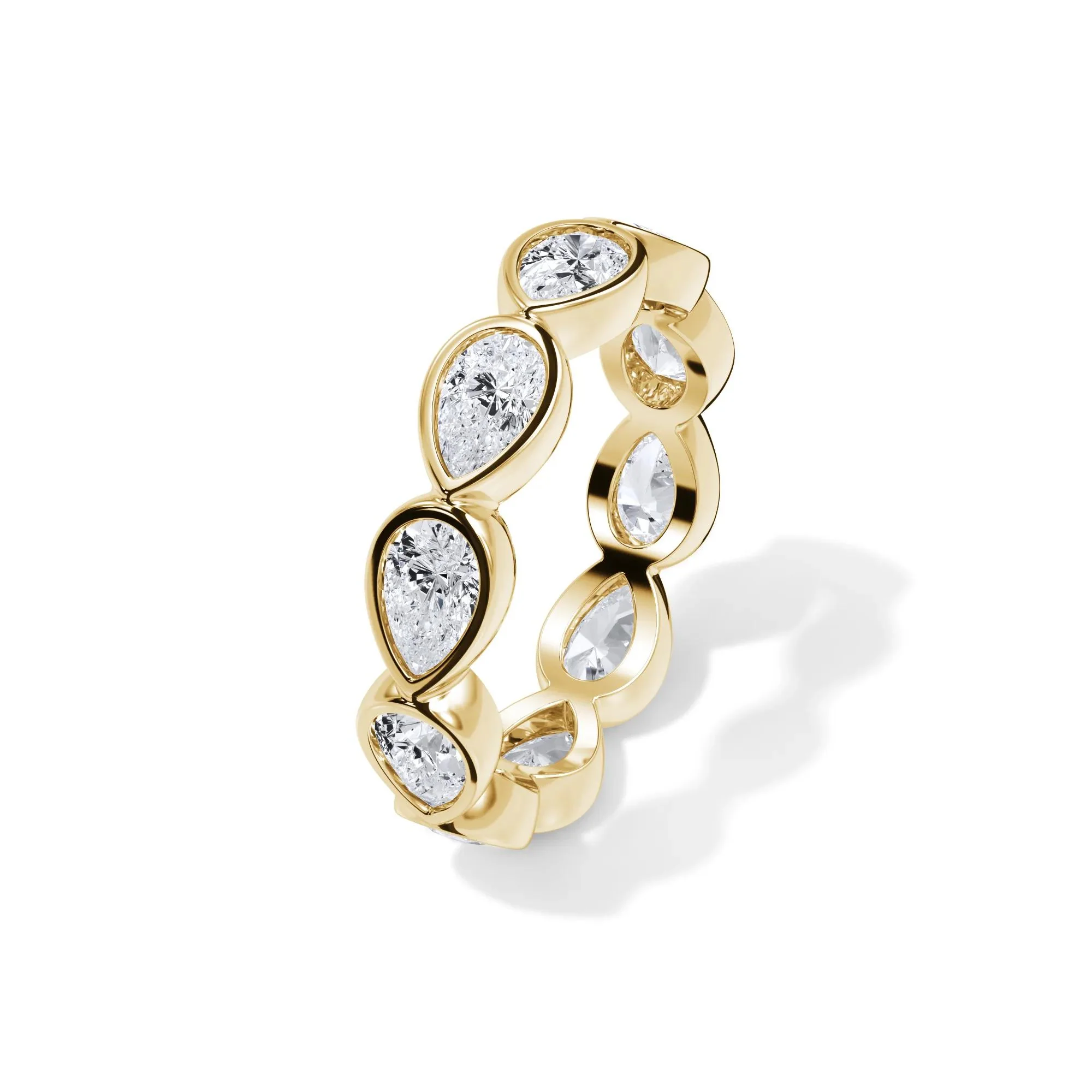 2 1/4 CT. Tw. Lab Grown Diamond Bezel-Set Eternity Band Ring 14K Yellow Gold Size 8 3mm - Image 4