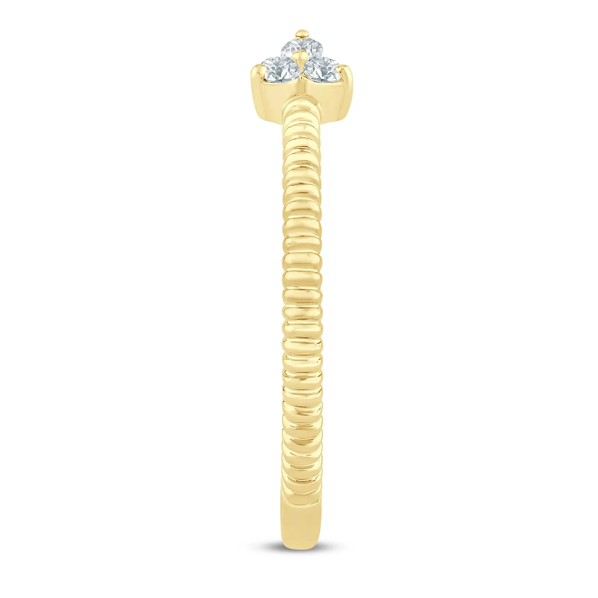 1/10 CT. Tw. Diamond Open Ring 10K Yellow Gold Size 6 1.5mm - Image 2