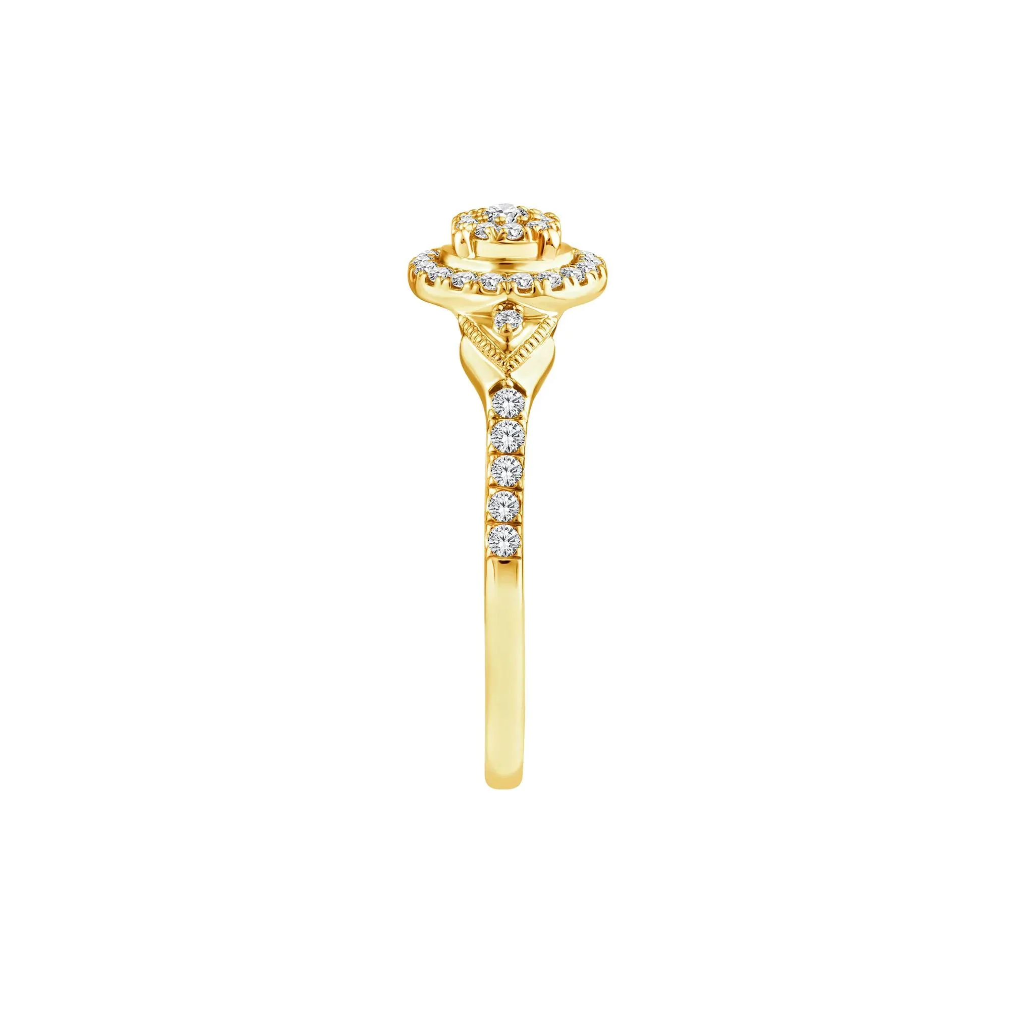 1/3 CT. Tw. Diamond Promise Ring 10K Yellow Gold Round Brilliant Cut Size 6.5 - Image 3
