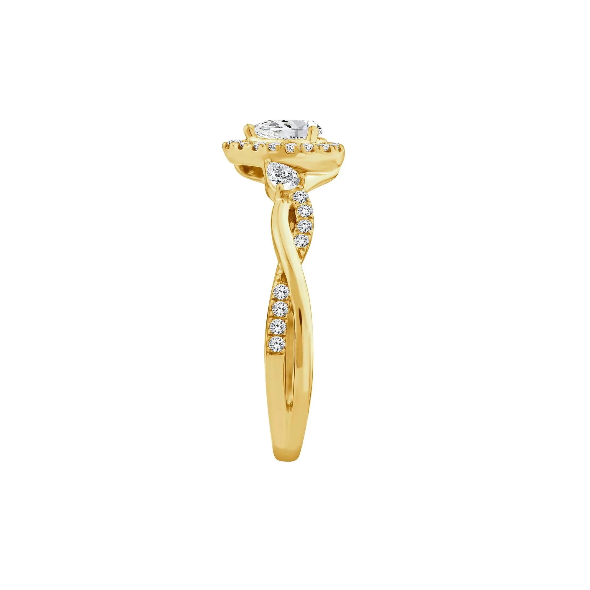 1/2 CT. Tw. Pear-Shaped Diamond Engagement Ring 14K Yellow Gold Size 8.5 1.5mm - Image 3