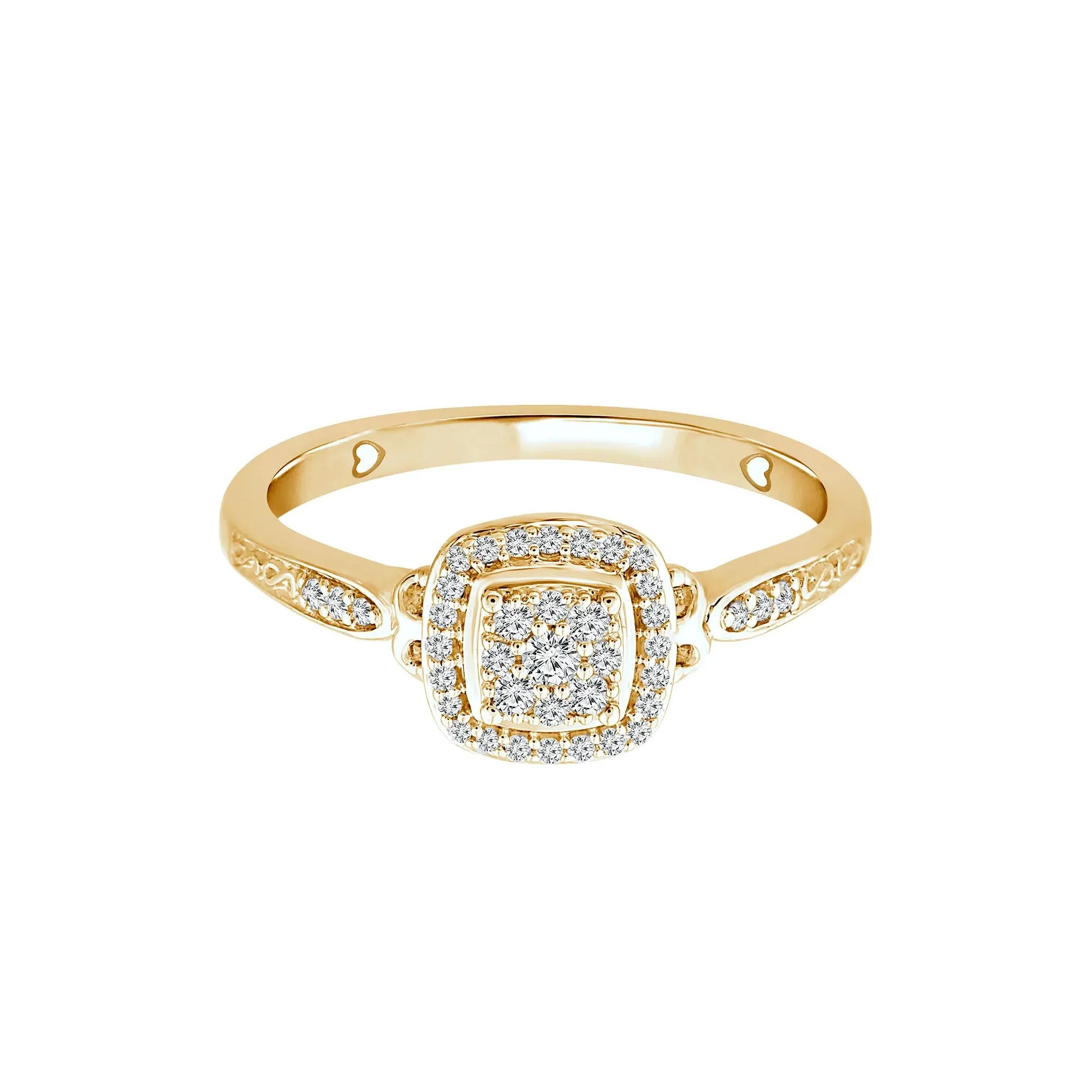 1/7 CT. Tw. Diamond Composite Promise Ring 10K Yellow Gold Size 6 2mm