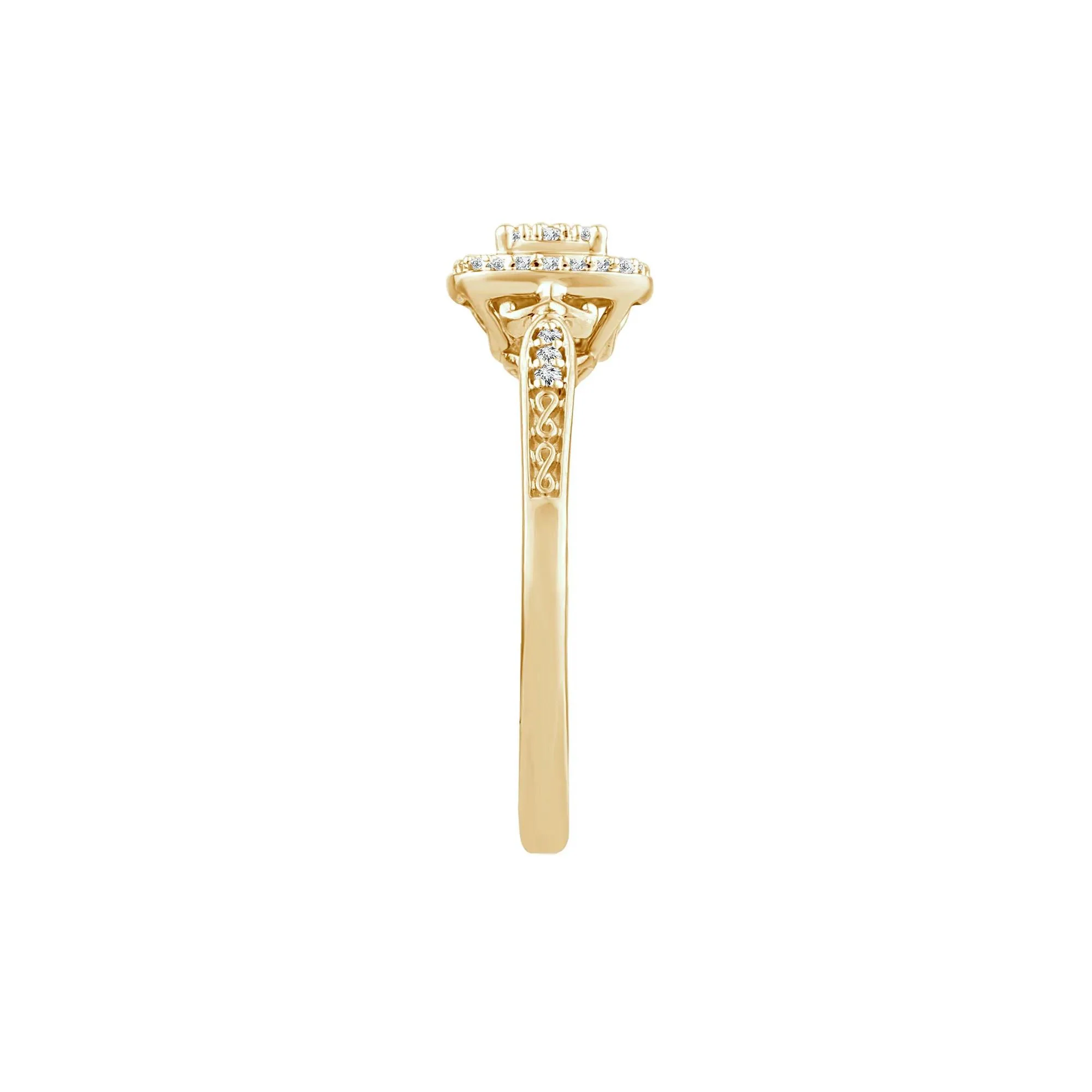 1/7 CT. Tw. Diamond Composite Promise Ring 10K Yellow Gold Size 6.5 2mm - Image 3