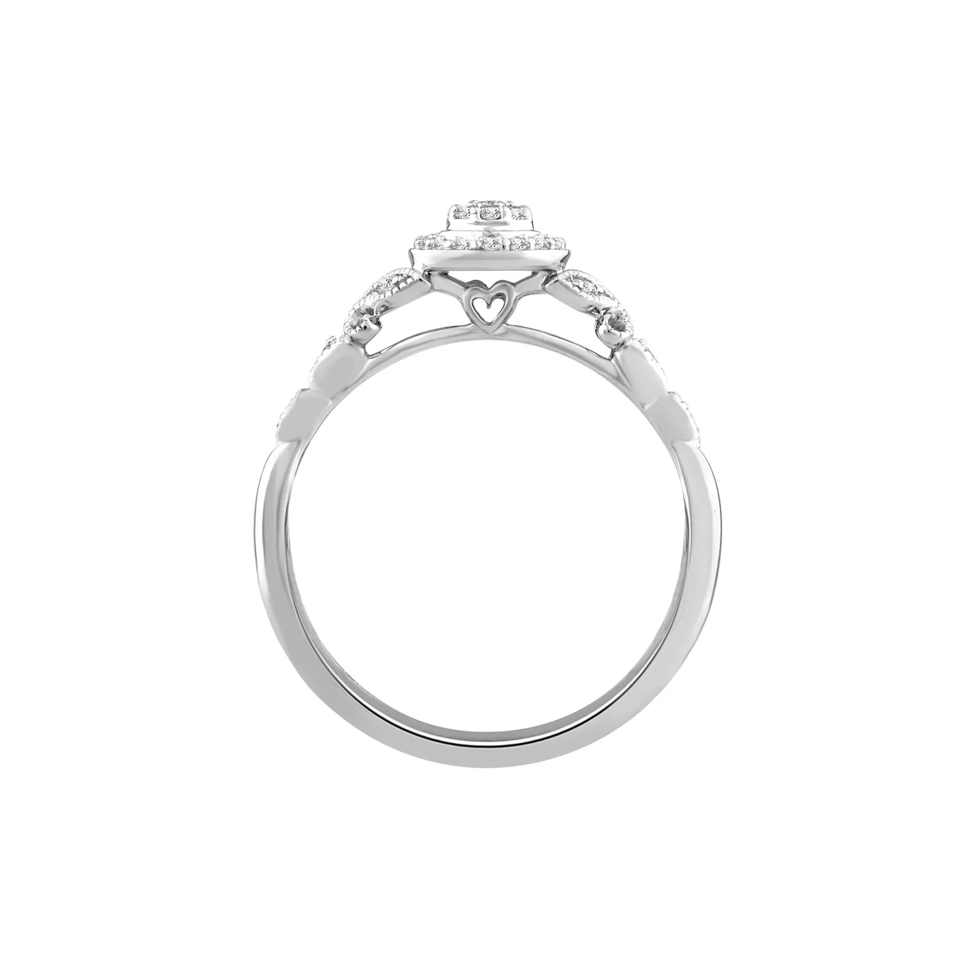 1/5 CT. Tw. Diamond Composite Pear-Shaped Promise Ring 10K White Gold Size 6 2mm - Image 2