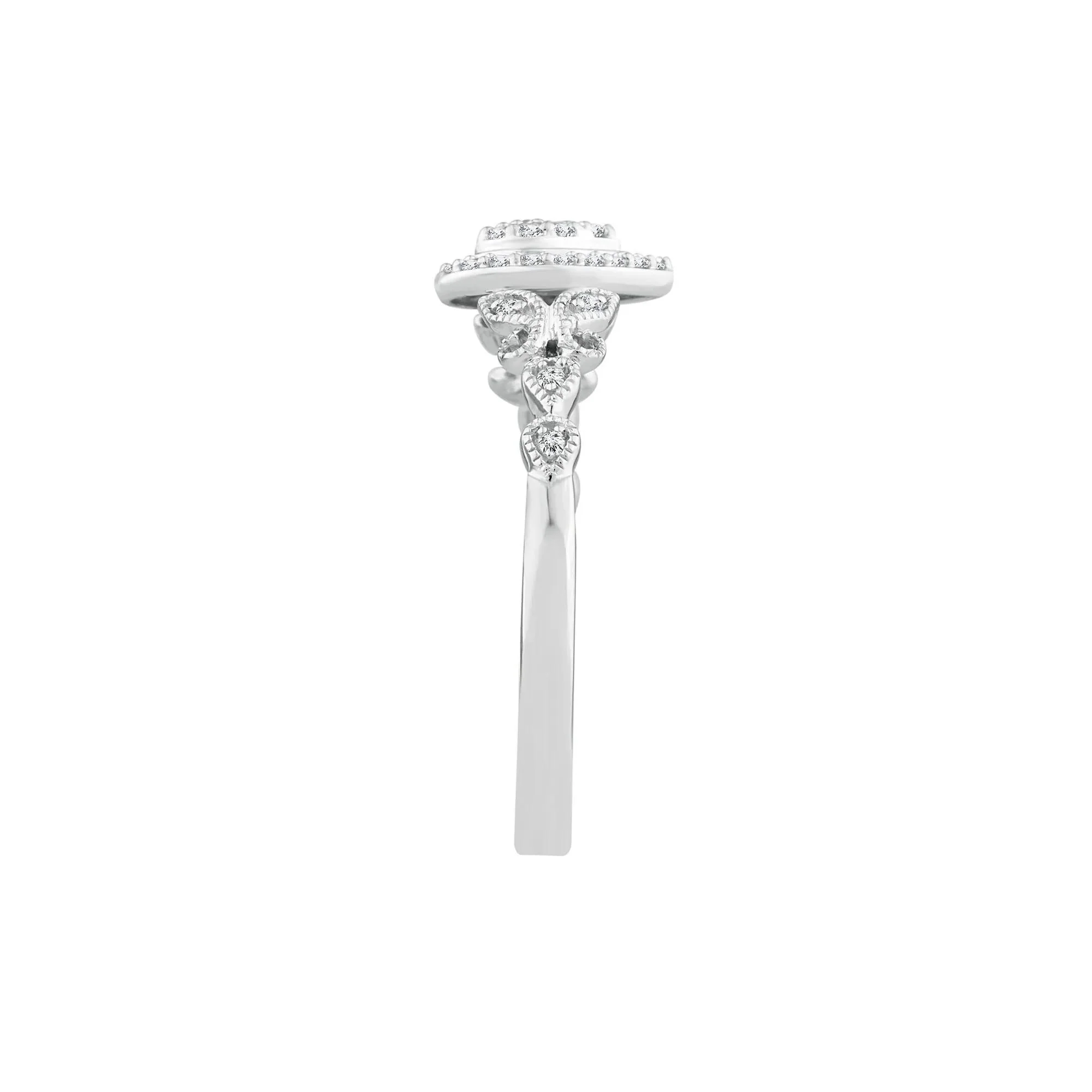 1/5 CT. Tw. Diamond Composite Pear-Shaped Promise Ring 10K White Gold Size 8.5 2mm - Image 3