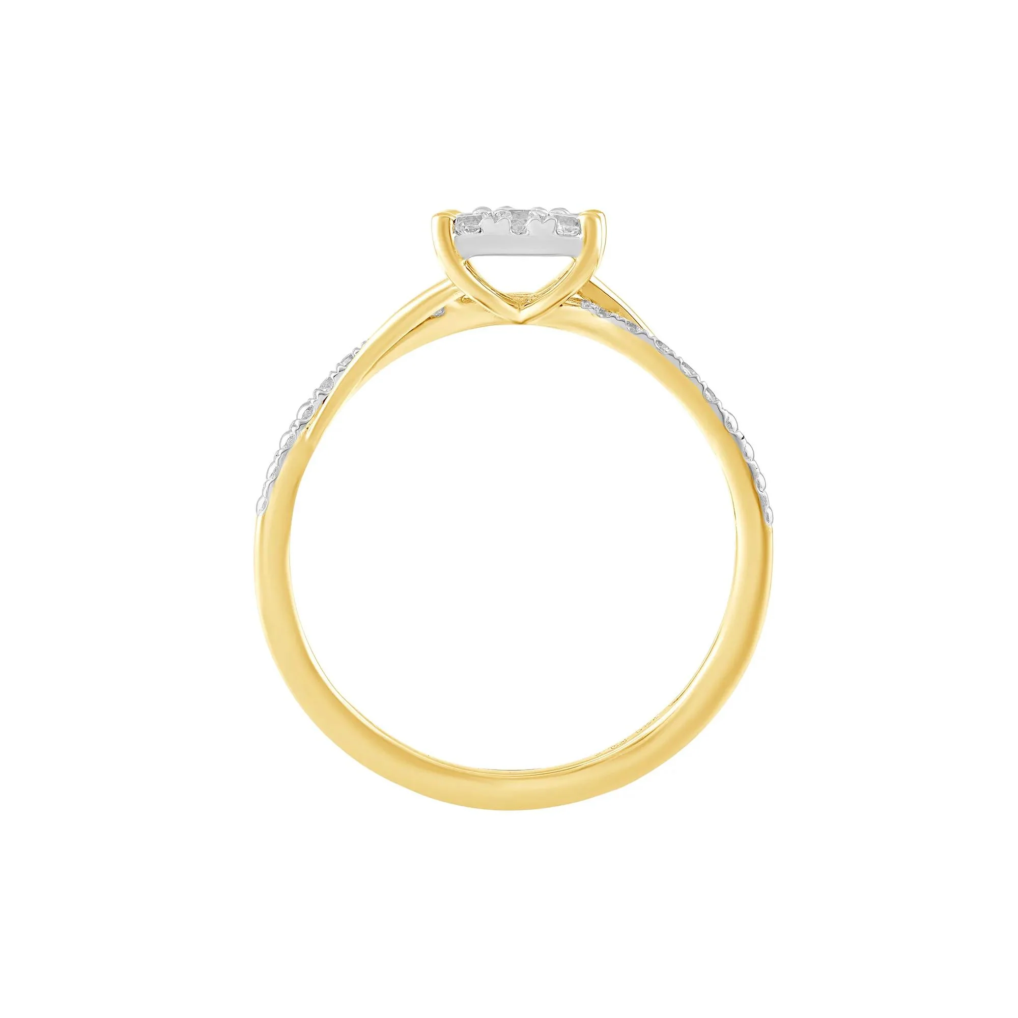 1/3 CT. Tw. Diamond Composite Promise Ring 10K Yellow and White Gold Size 7 - Image 2