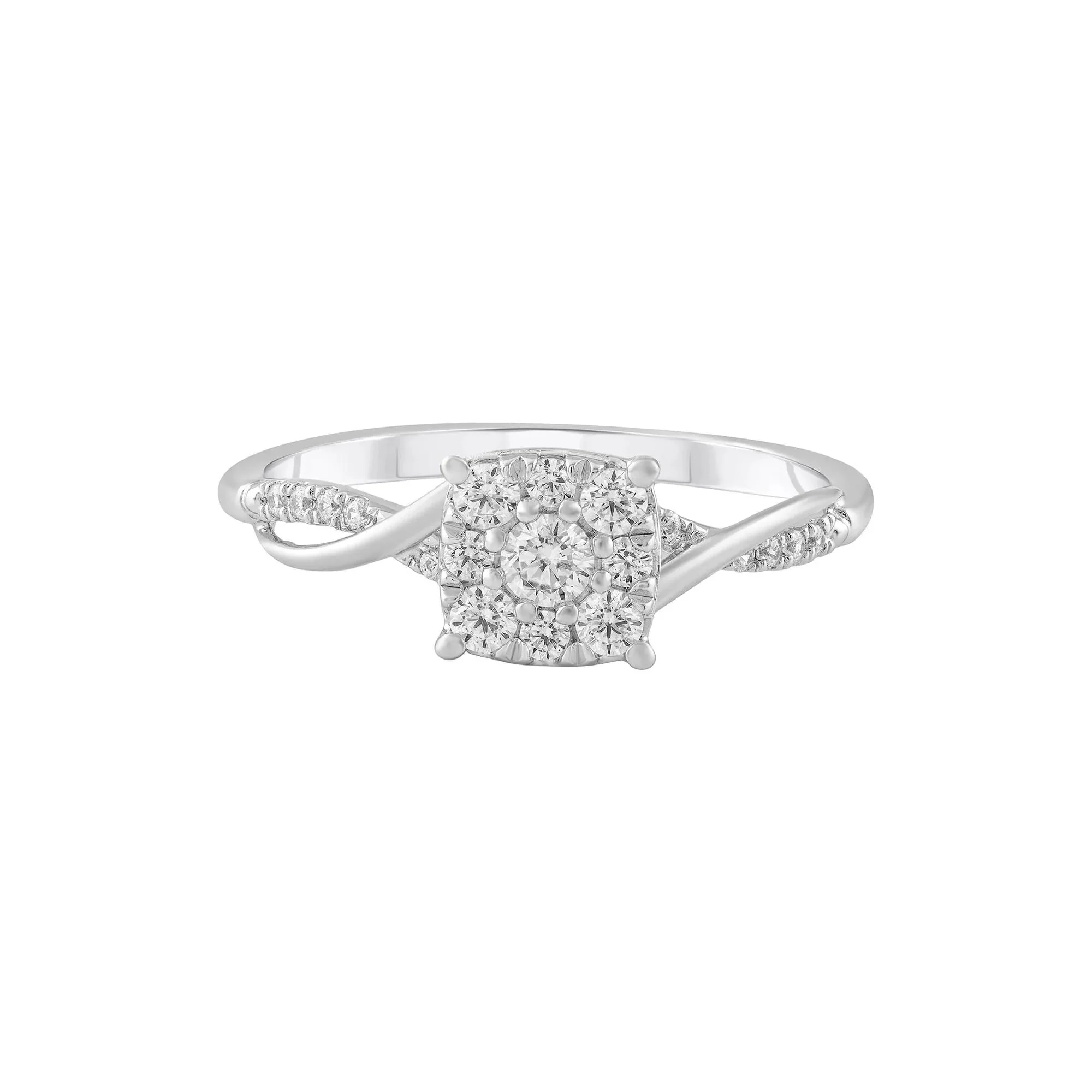 1/3 CT. Tw. Diamond Composite Promise Ring 10K White Gold Size 7