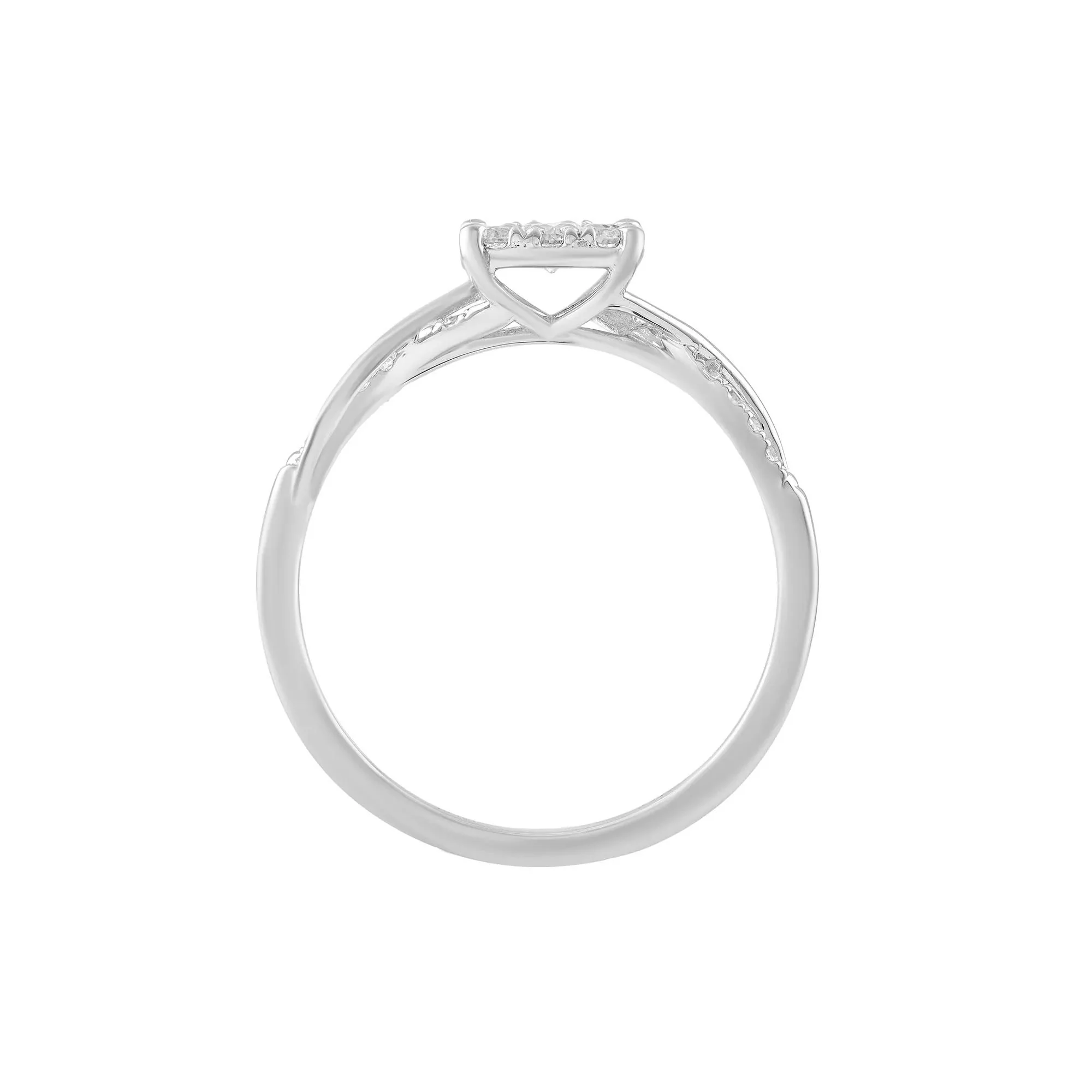 1/3 CT. Tw. Diamond Composite Promise Ring 10K White Gold Size 7 - Image 2