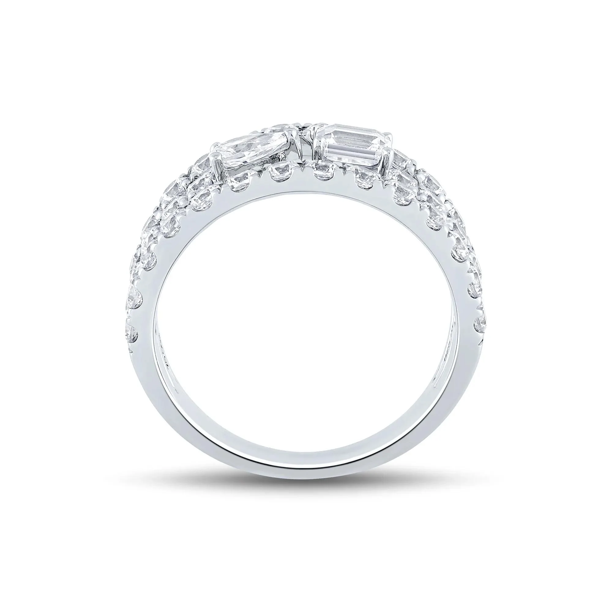 2 CT. Tw. Lab Grown Diamond Band Ring 14K White Gold Round Brilliant Cut Size 6 1.5mm - Image 3