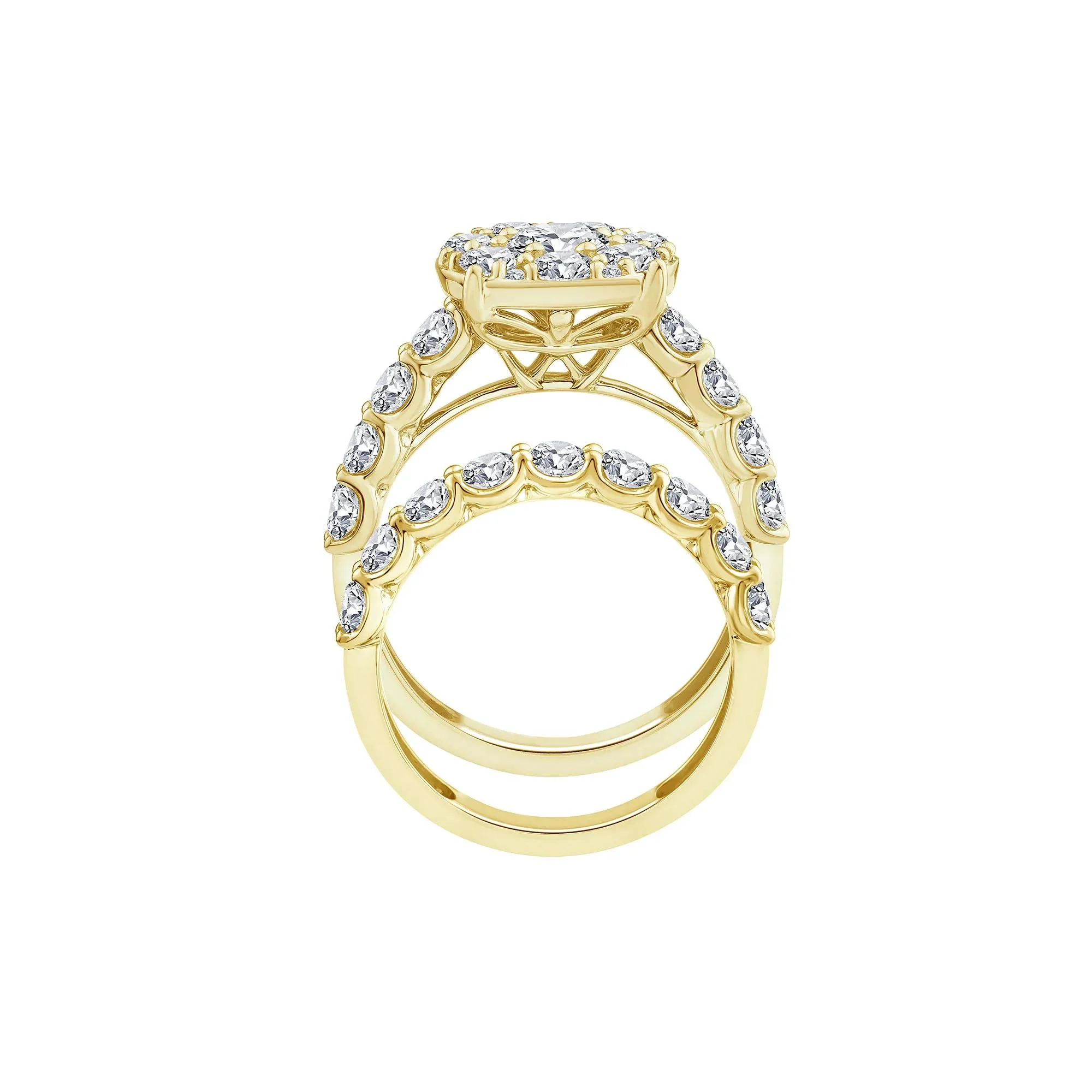 3 CT. Tw. Diamond Composite Engagement Ring Set 10K Yellow Gold Size 6 1.5mm - Image 2