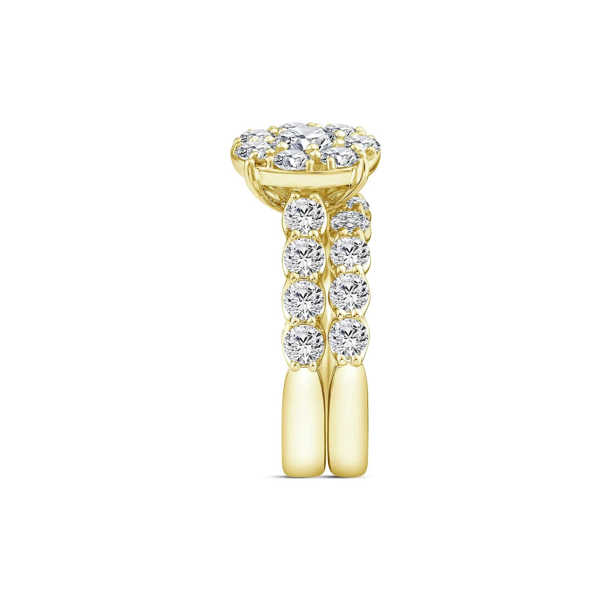 3 CT. Tw. Diamond Composite Engagement Ring Set 10K Yellow Gold Size 7.5 1.5mm - Image 3