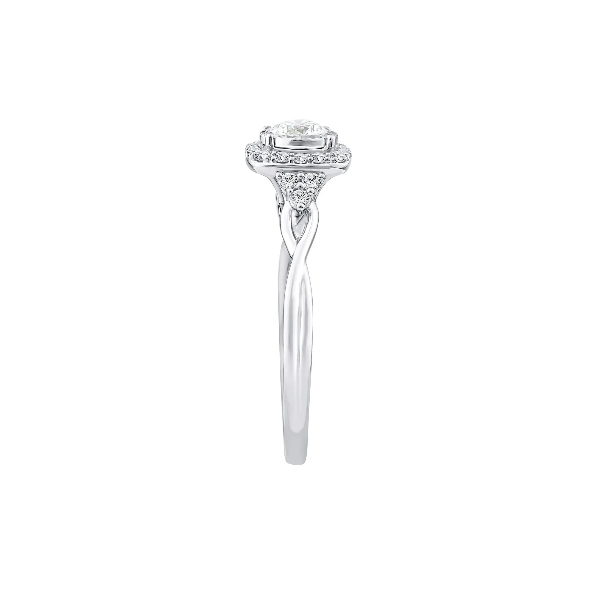 1/2 CT. Tw. Lab Grown Diamond Promise Ring 10K White Gold Size 6 1.5mm - Image 3