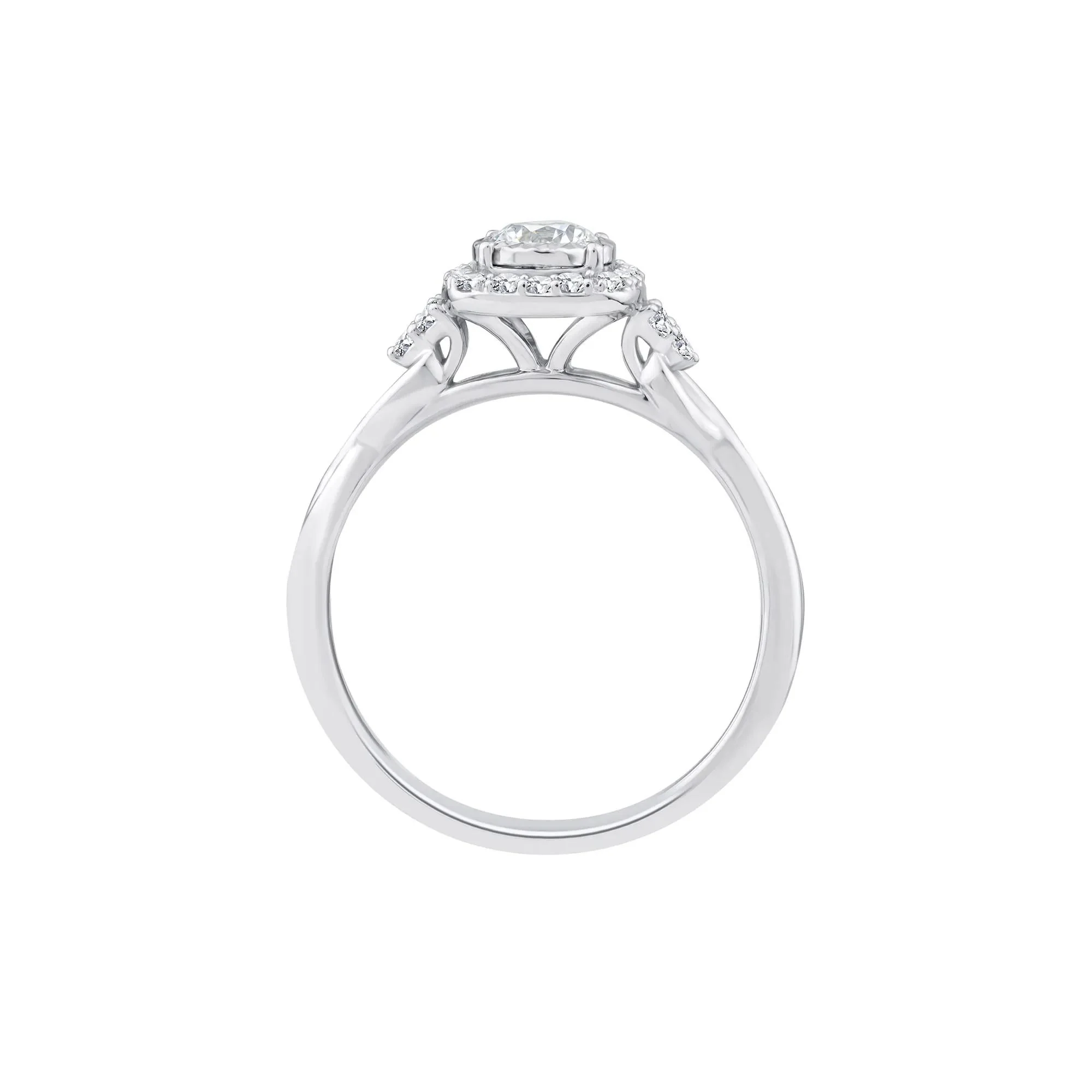 1/2 CT. Tw. Lab Grown Diamond Promise Ring 10K White Gold Size 8 1.5mm - Image 2