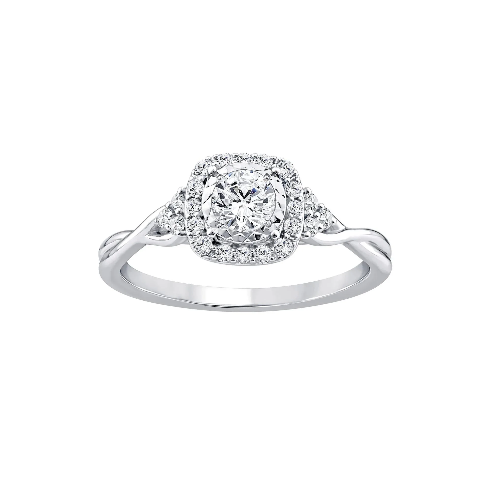 1/2 CT. Tw. Lab Grown Diamond Promise Ring 10K White Gold Size 9 1.5mm