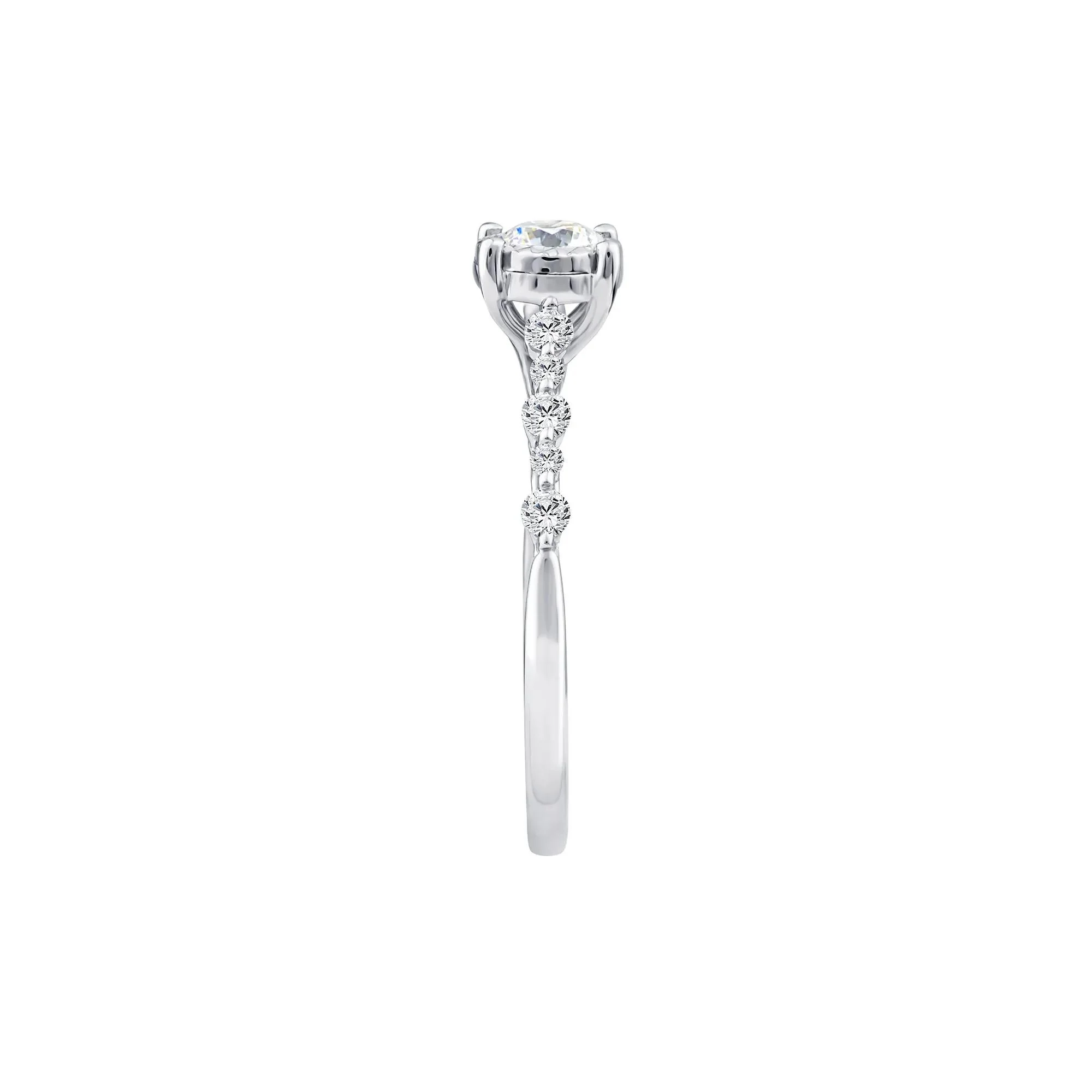 1/2 CT. Tw. Lab Grown Diamond Promise Ring 10K White Gold Size 7.5 1mm - Image 3