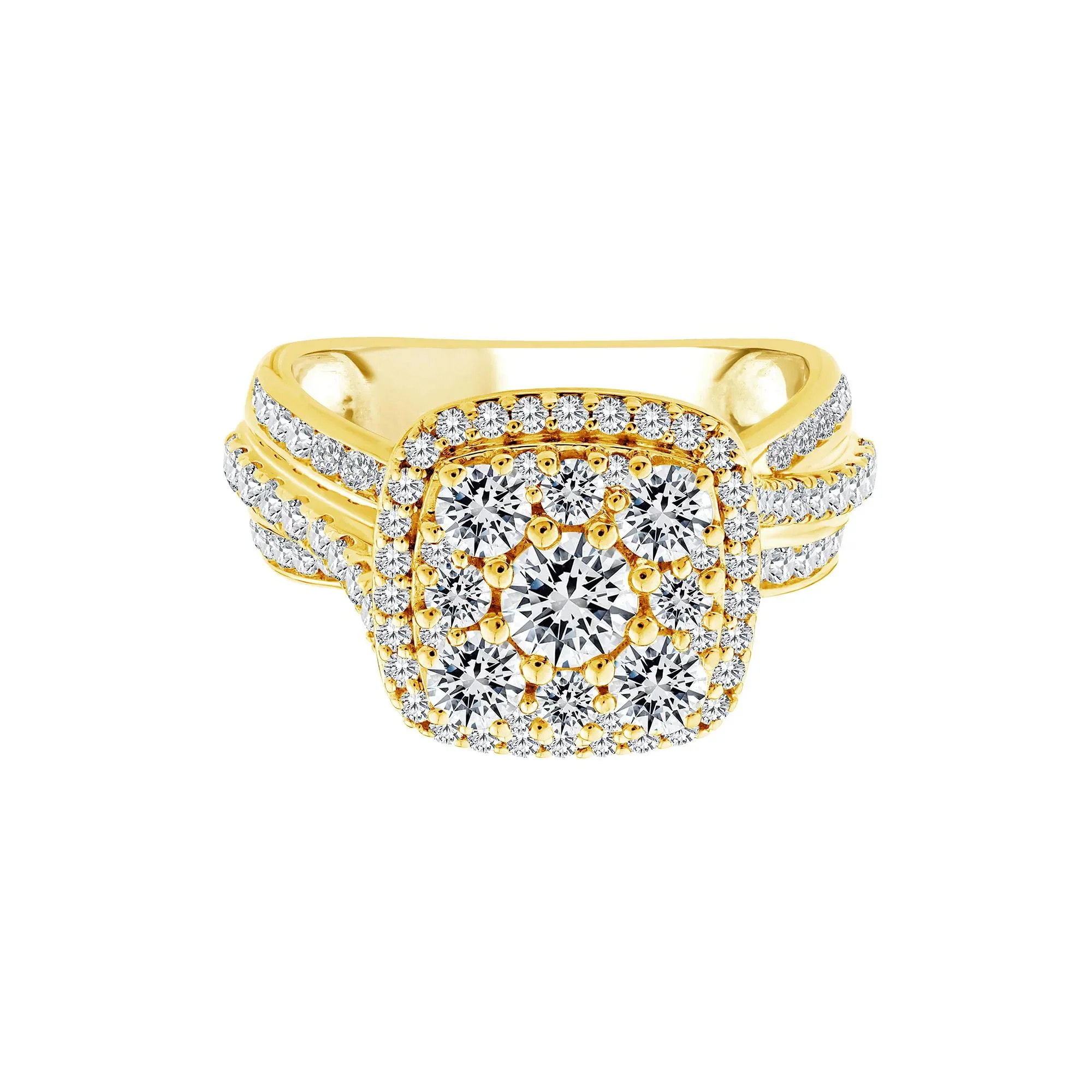 2 CT. Tw. Diamond Composite Engagement Ring 10K Yellow Gold Size 7.5 3mm