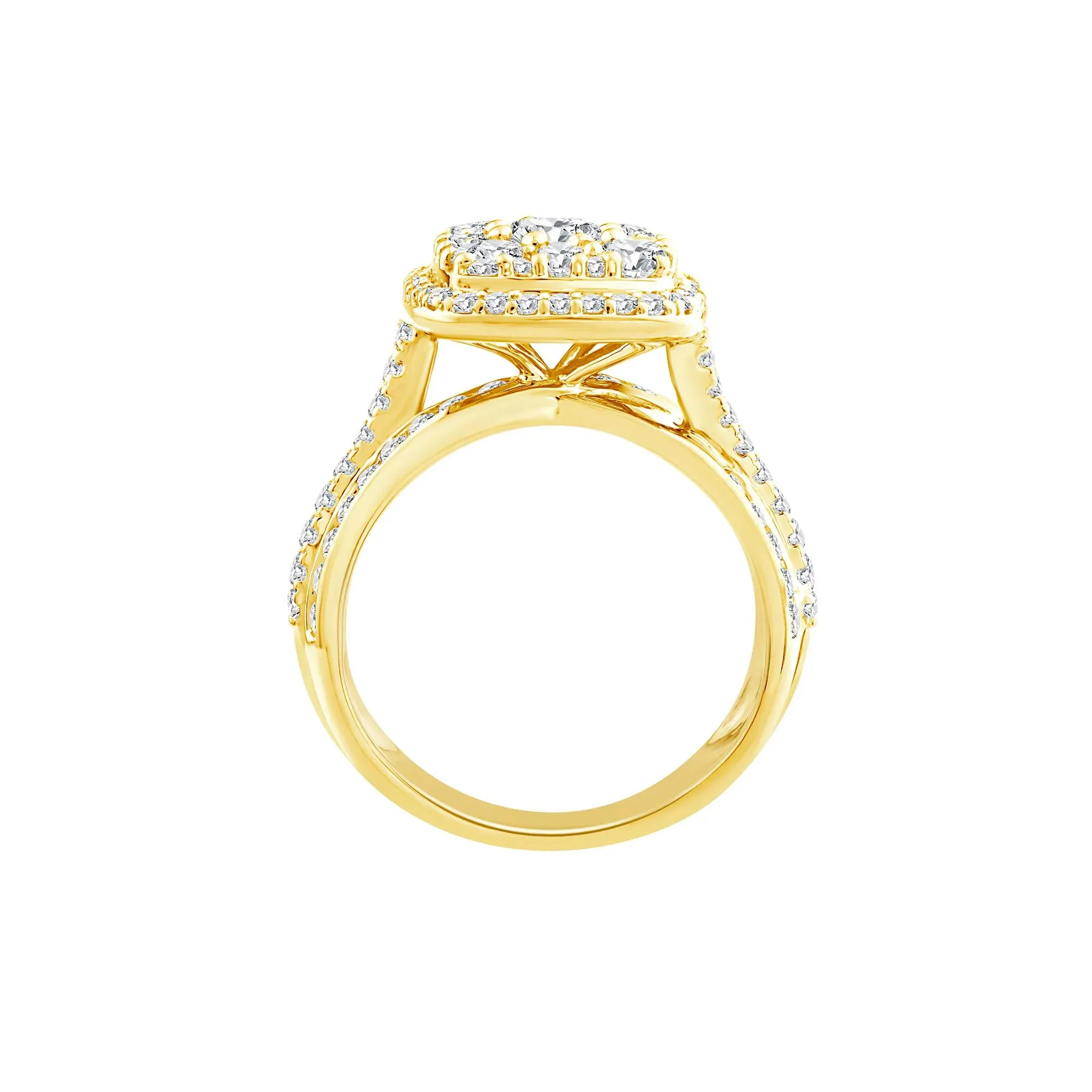 2 CT. Tw. Diamond Composite Engagement Ring 10K Yellow Gold Size 7.5 3mm - Image 2