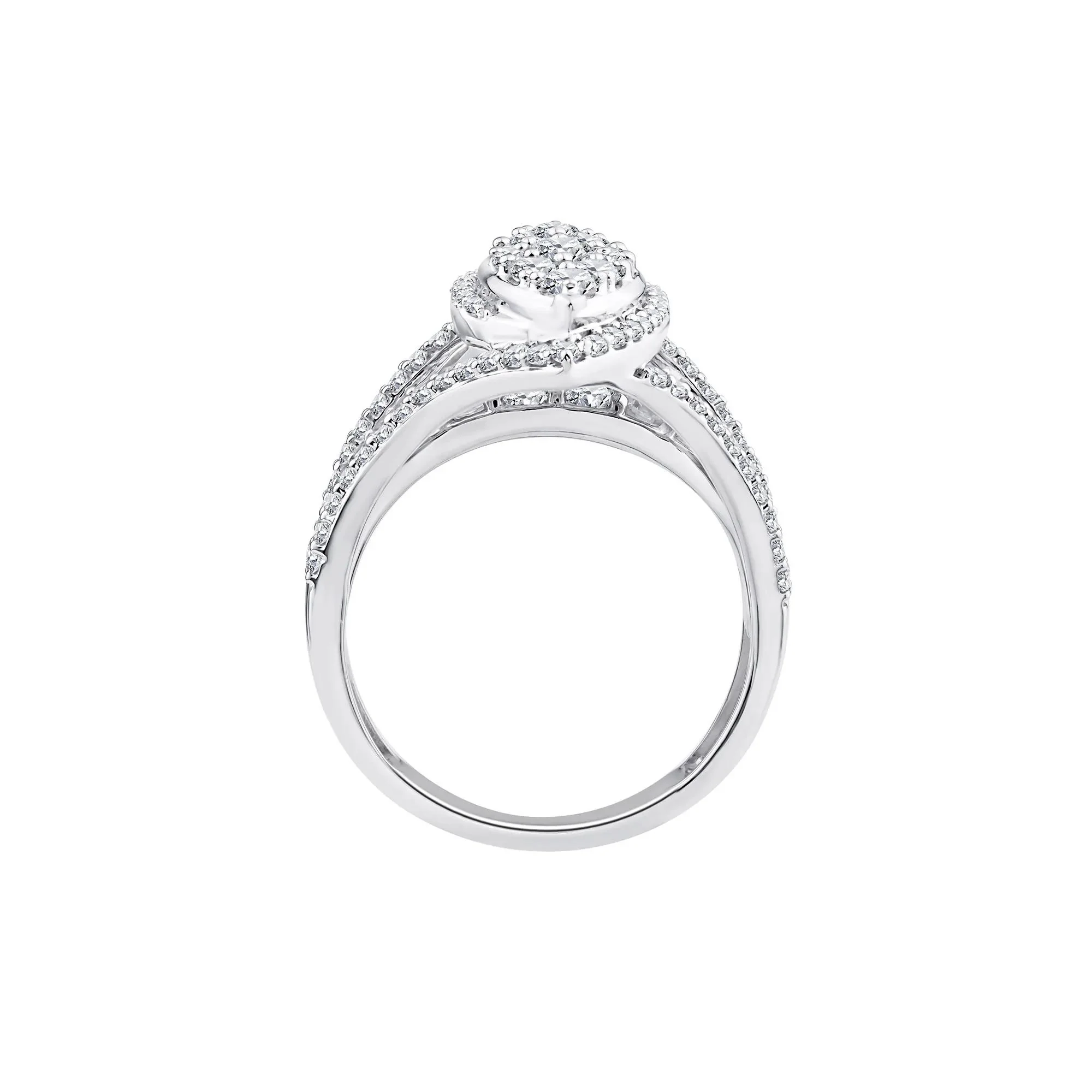 1/2 CT. Tw. Diamond Composite Engagement Ring 10K White Gold Size 9 2mm - Image 2