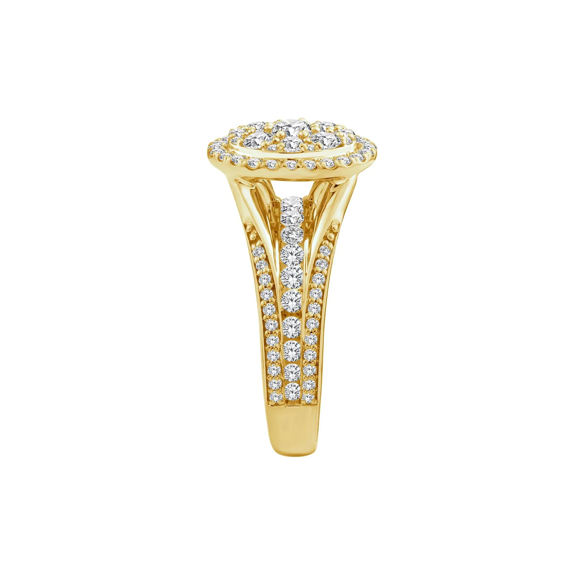 1/2 CT. Tw. Diamond Composite Engagement Ring 10K Yellow Gold Round Brilliant Cut Size 6 - Image 3