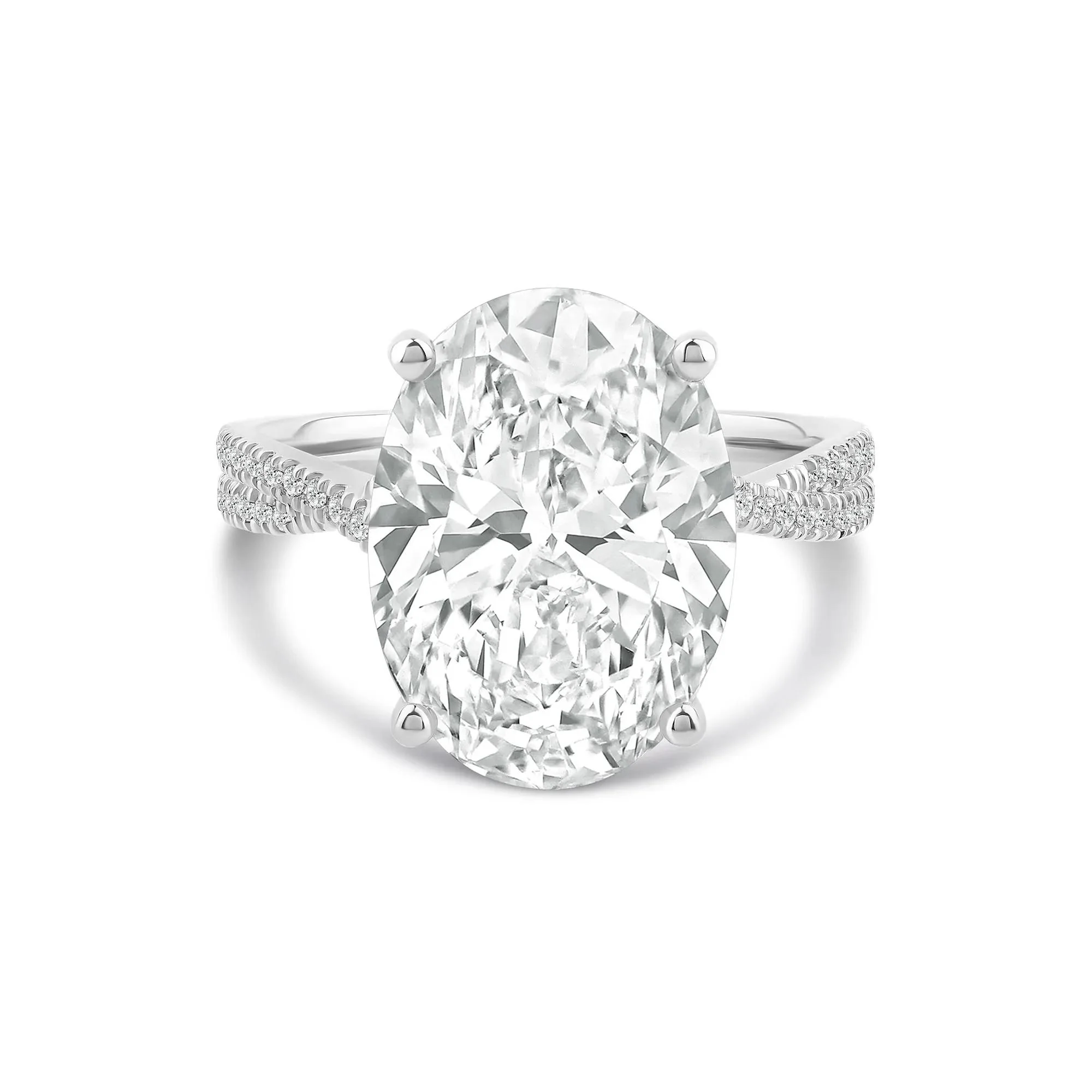 6 1/3 CT. Tw. Lab Grown Diamond Engagement Ring 14K White Gold Size 7 2mm