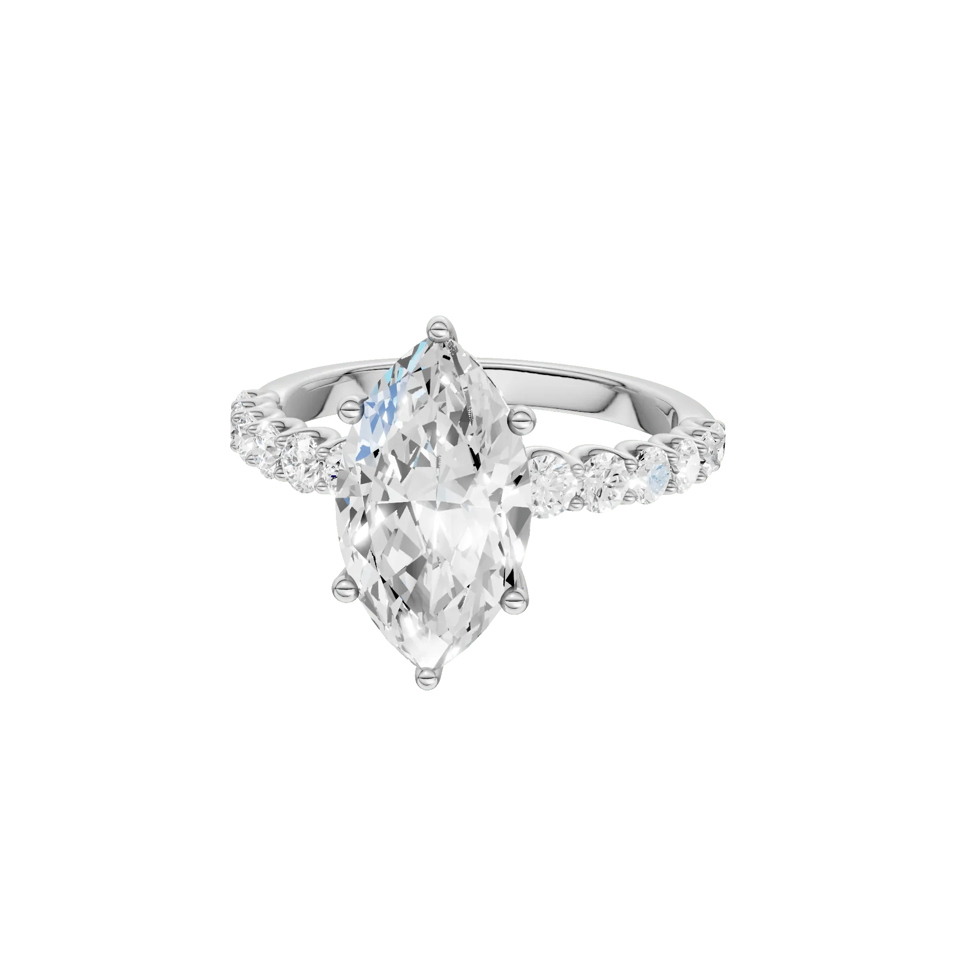 3 5/8 CT. Tw. Lab Grown Diamond Engagement Ring 14K White Gold Size 6.5 2mm - Image 2
