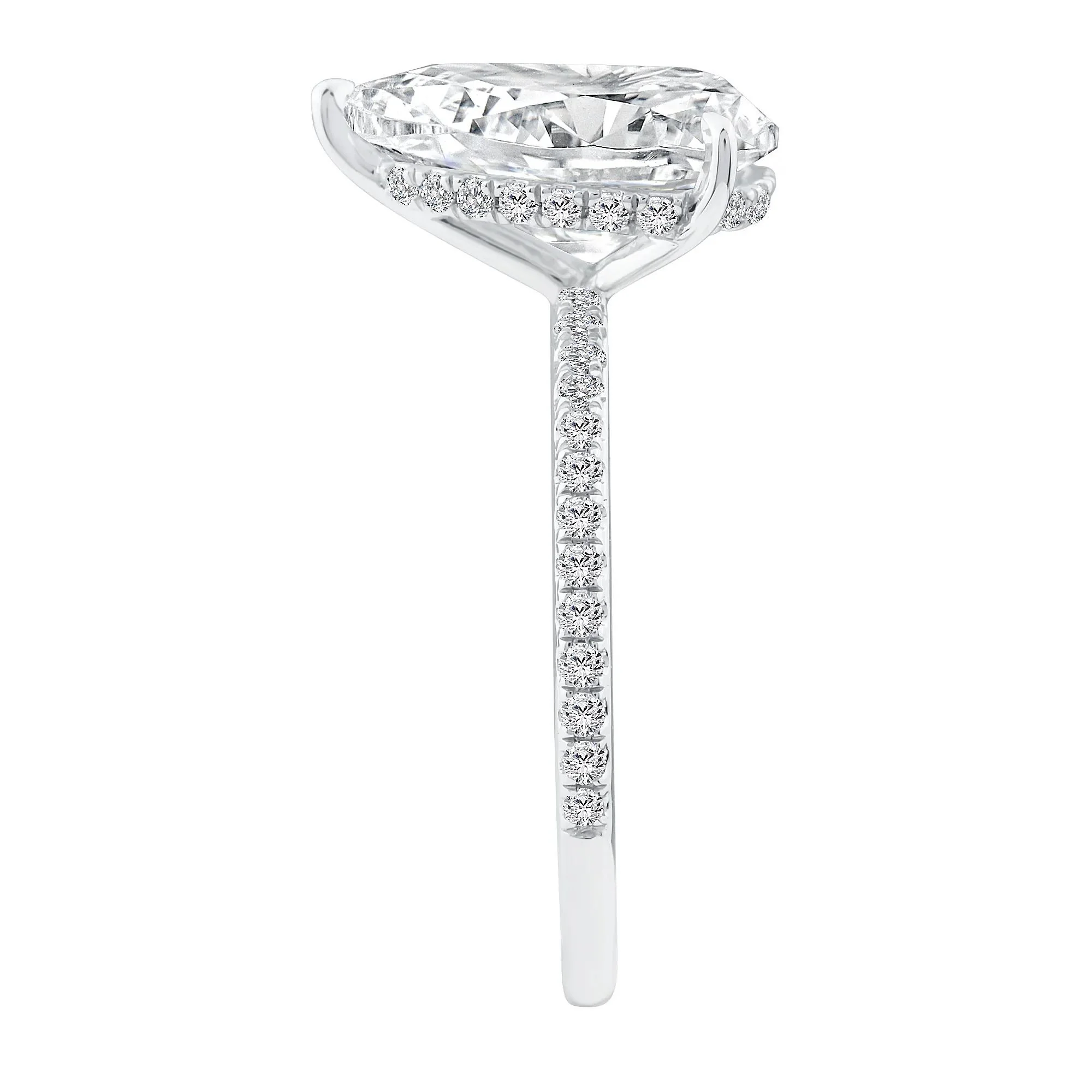 3 1/4 CT. Tw. Lab Grown Diamond Engagement Ring 14K White Gold Round Brilliant Cut Size 7.5 1mm - Image 3
