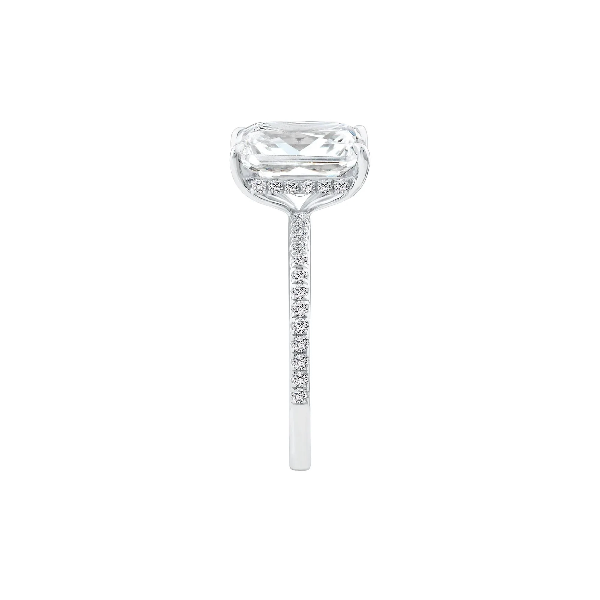 3 1/4 CT. Tw. Lab Grown Diamond Radiant-Cut Engagement Ring 14K White Gold Size 6.5 1mm - Image 3