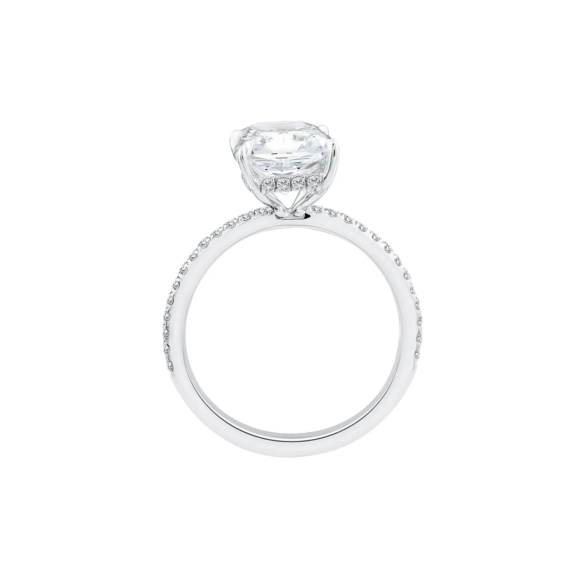 3 1/4 CT. Tw. Lab Grown Diamond Radiant-Cut Engagement Ring 14K White Gold Size 7.5 1mm - Image 2