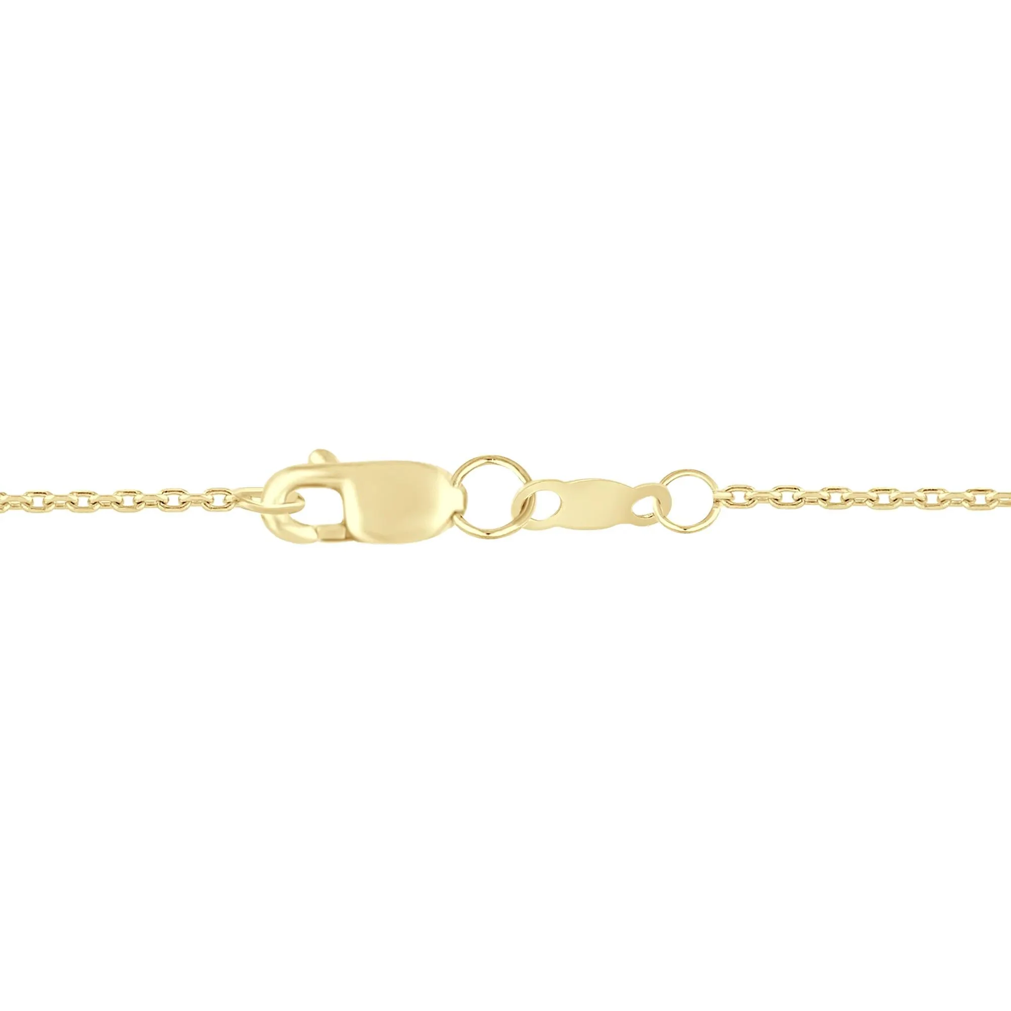 1/5 CT. Tw. Lab-Created Blue Sapphire and Lab Grown Diamond Necklace 10K Yellow Gold Size 17.5" - Image 2