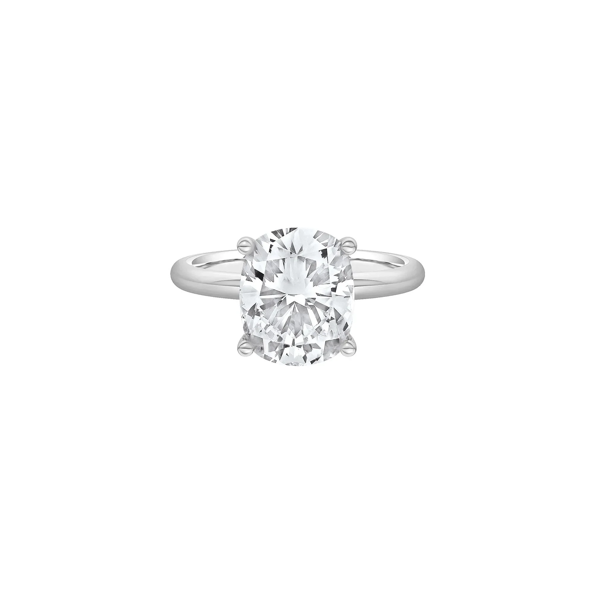 2 CT. Tw. Lab Grown Diamond Elongated Cushion-Cut Engagement Ring 14K White Gold Size 5 2mm