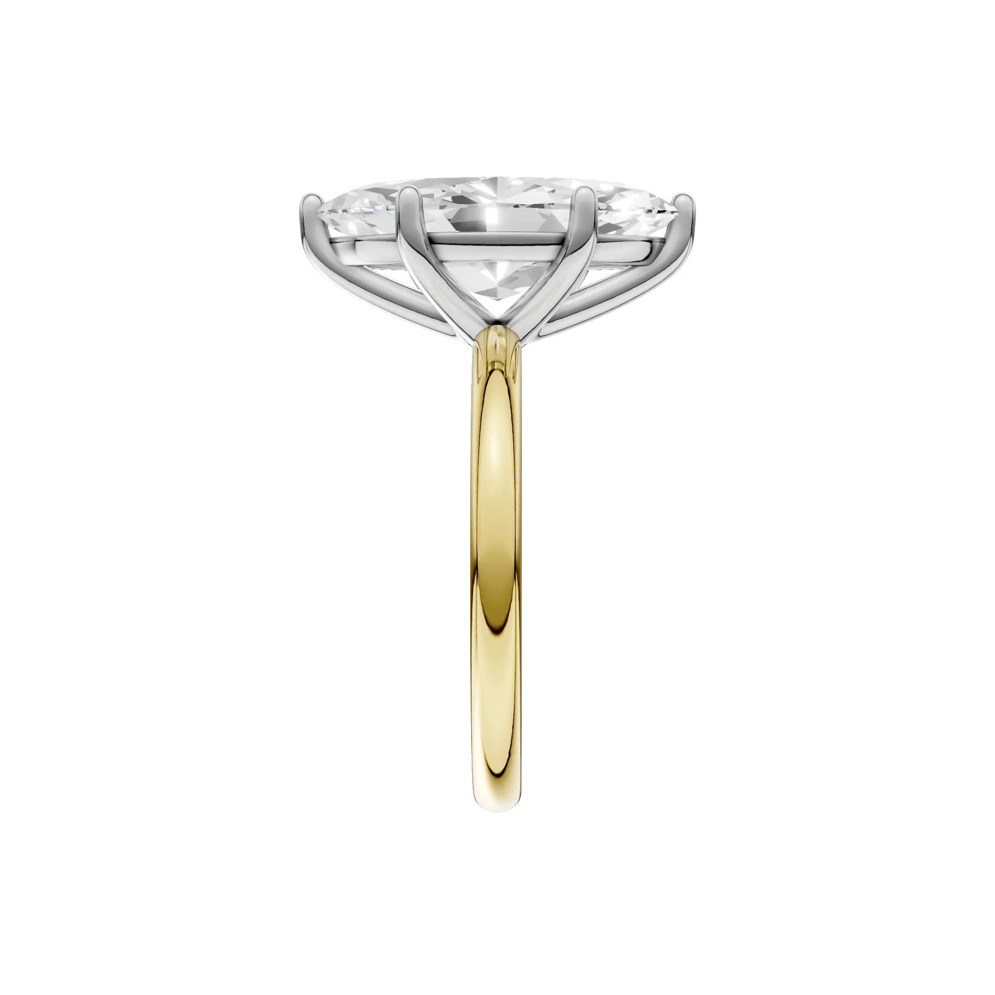 4 CT. Tw. Lab Grown Diamond Marquise Solitaire Engagement Ring 14K Yellow and White Gold Size 6 2mm - Image 4