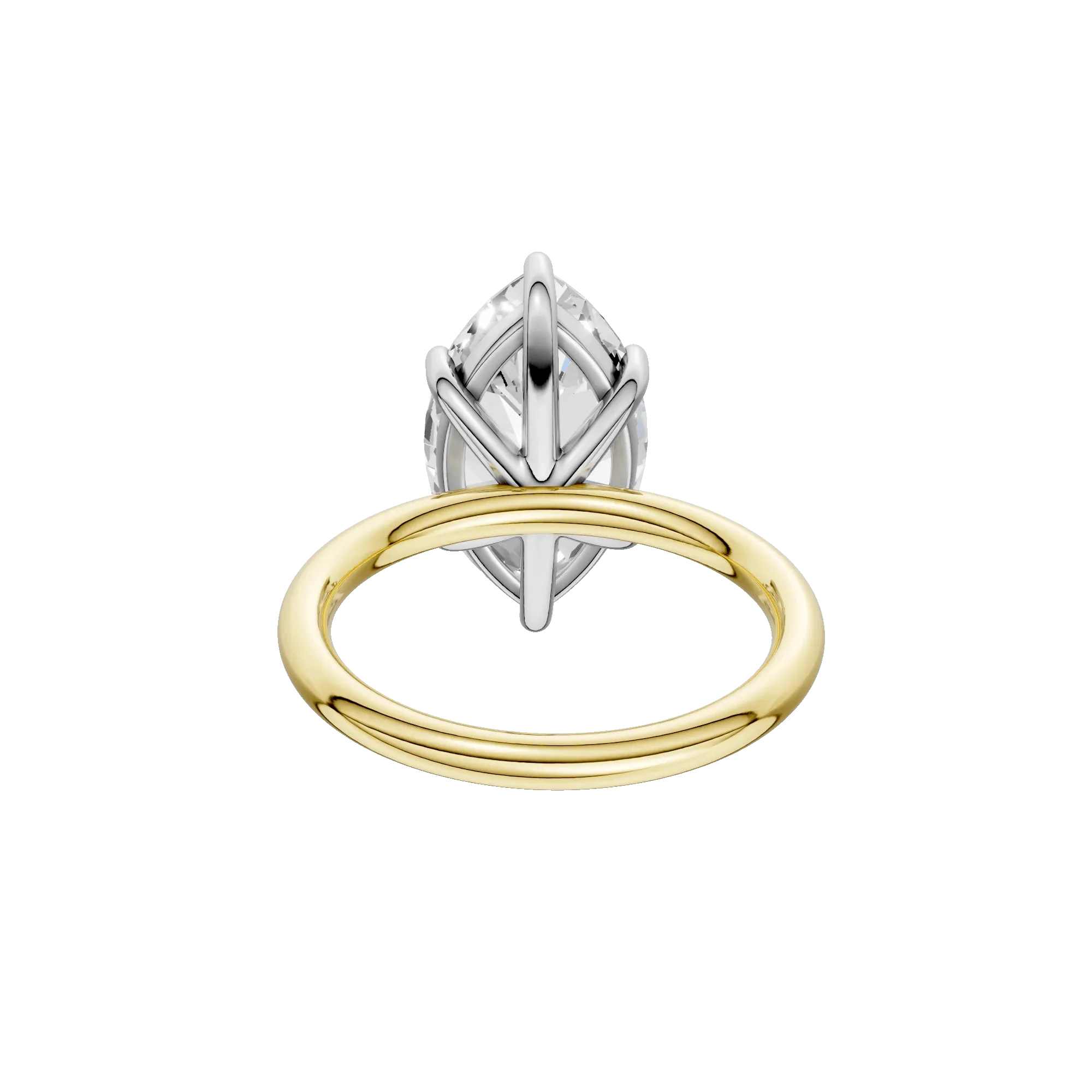 4 CT. Tw. Lab Grown Diamond Marquise Solitaire Engagement Ring 14K Yellow and White Gold Size 6.5 2mm - Image 5