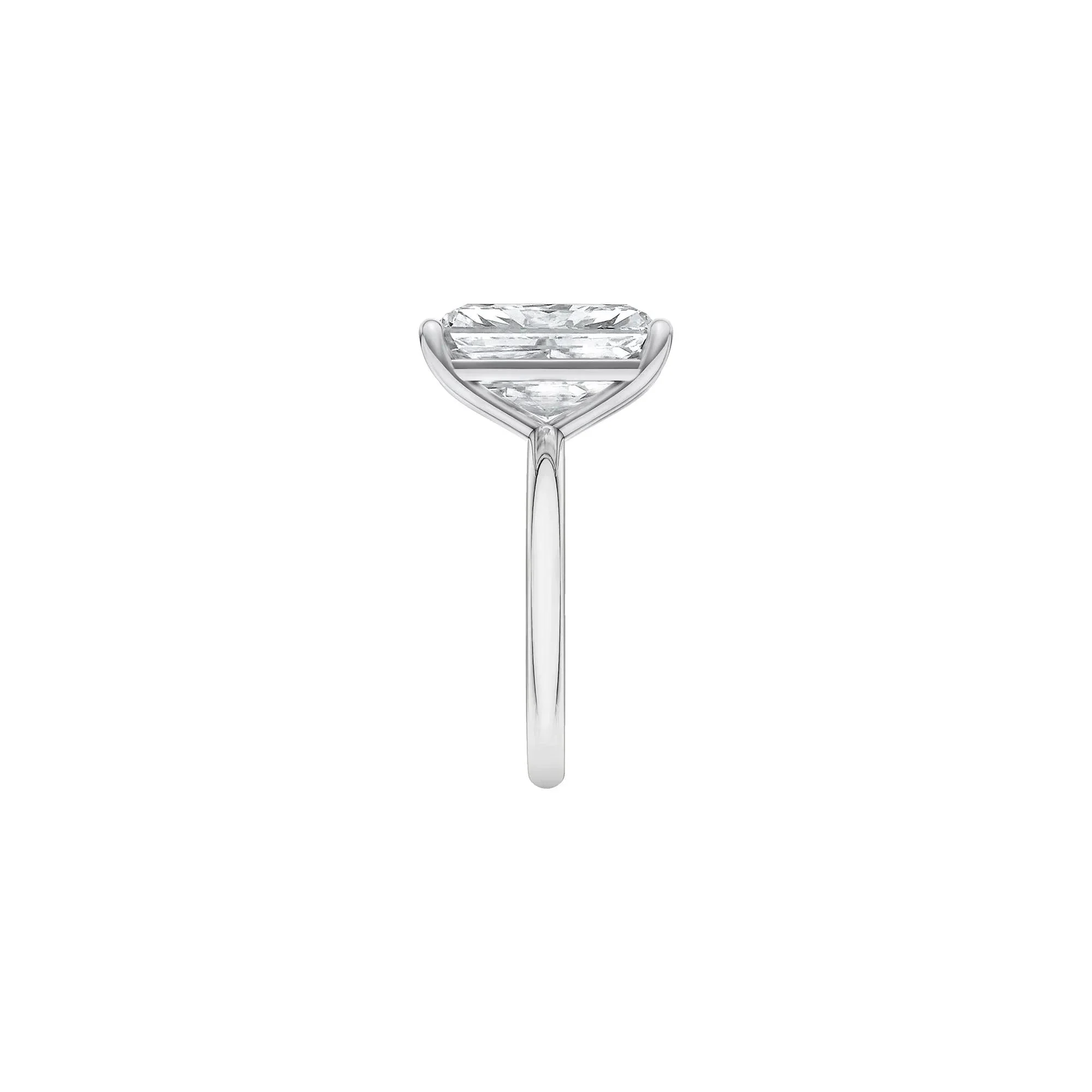 Lab Grown Diamond Radiant-Cut Solitaire Ring 14K White Gold (4 CT.) Size 9 2mm - Image 3