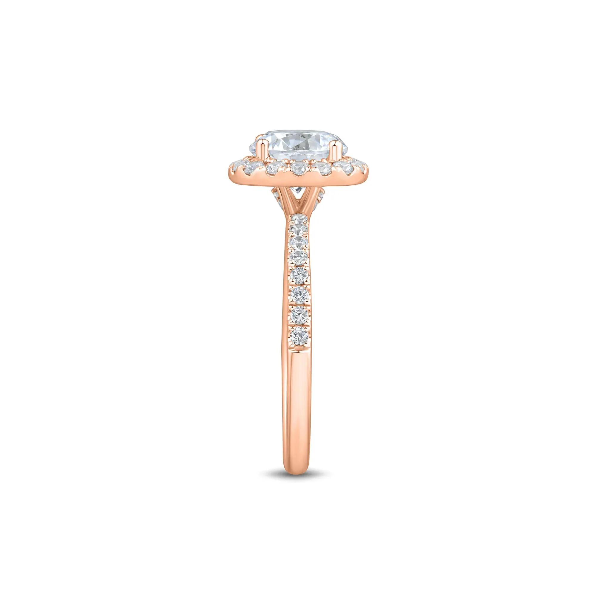 2 CT. Tw. Lab Grown Diamond Halo Engagement Ring 14K Rose Gold Size 6 1mm - Image 3