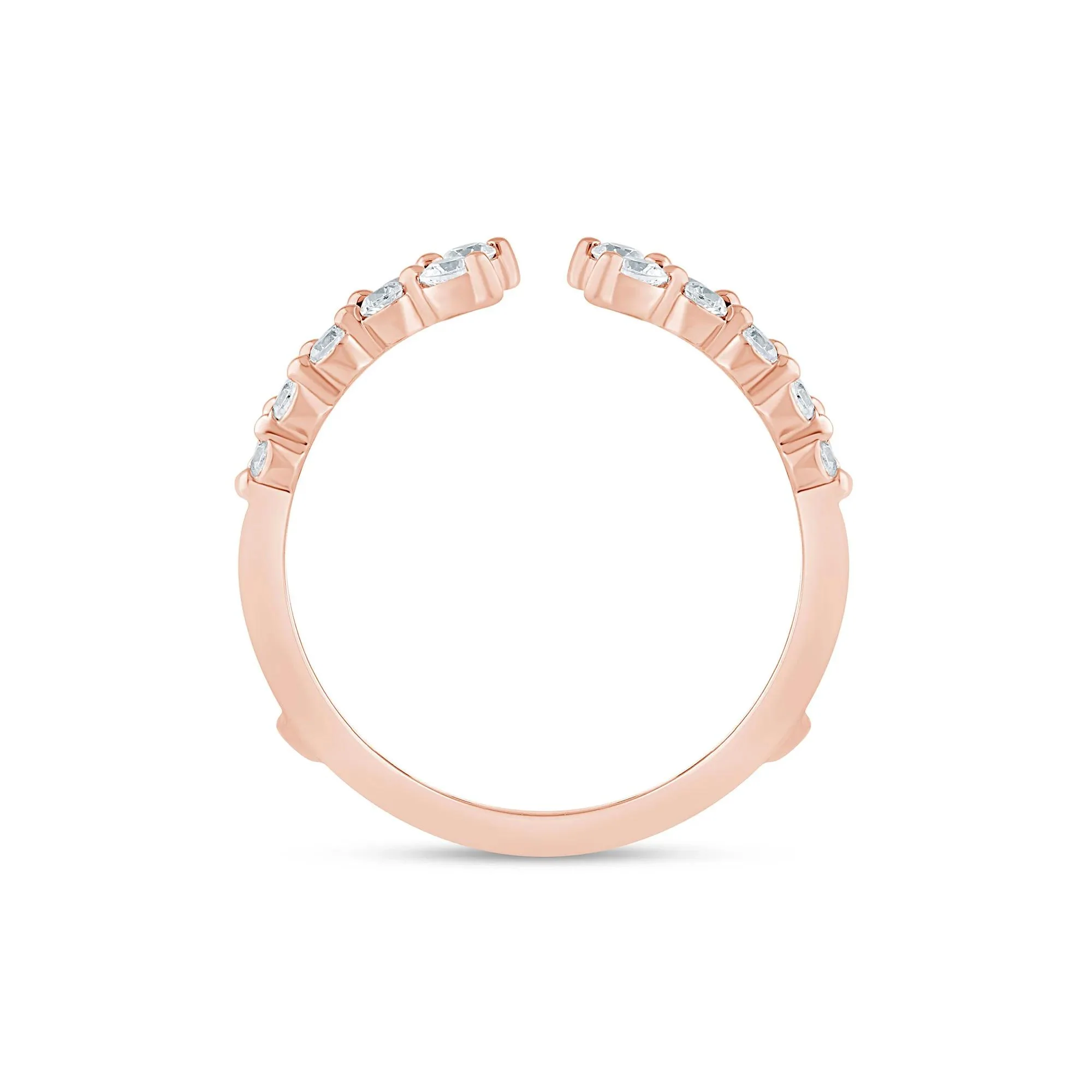 3/8 CT. Tw. Lab Grown Diamond Open Ring Insert 14K Rose Gold Size 6 1.5mm - Image 2