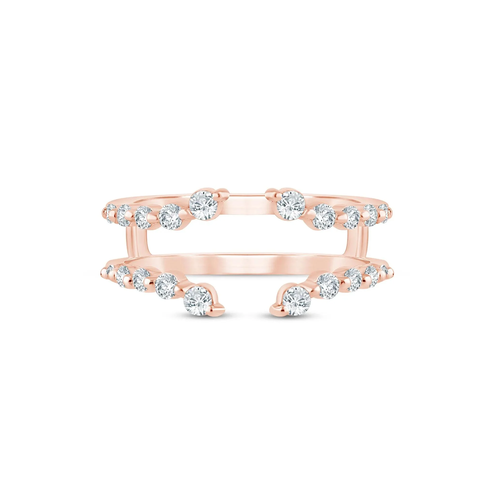 3/8 CT. Tw. Lab Grown Diamond Open Ring Insert 14K Rose Gold Size 6.5 1.5mm