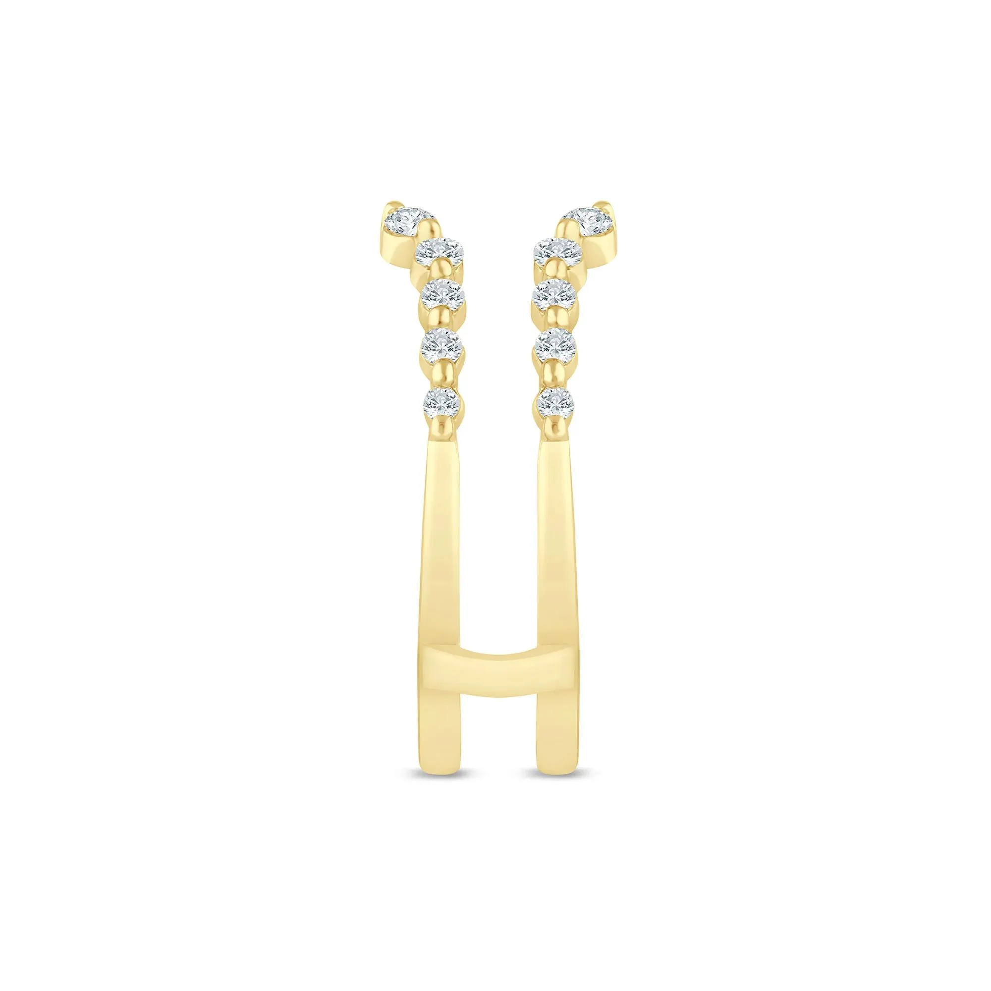 3/8 CT. Tw. Lab Grown Diamond Open Ring Insert 14K Yellow Gold Size 5.5 1.5mm - Image 3