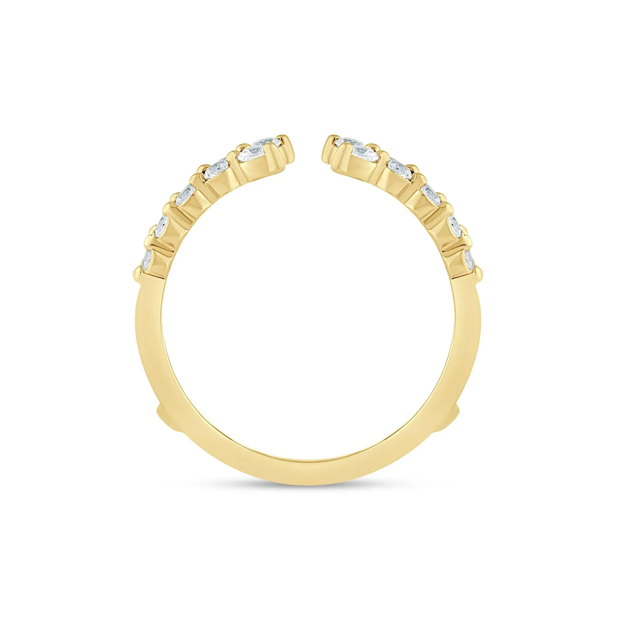3/8 CT. Tw. Lab Grown Diamond Open Ring Insert 14K Yellow Gold Size 9 1.5mm - Image 2