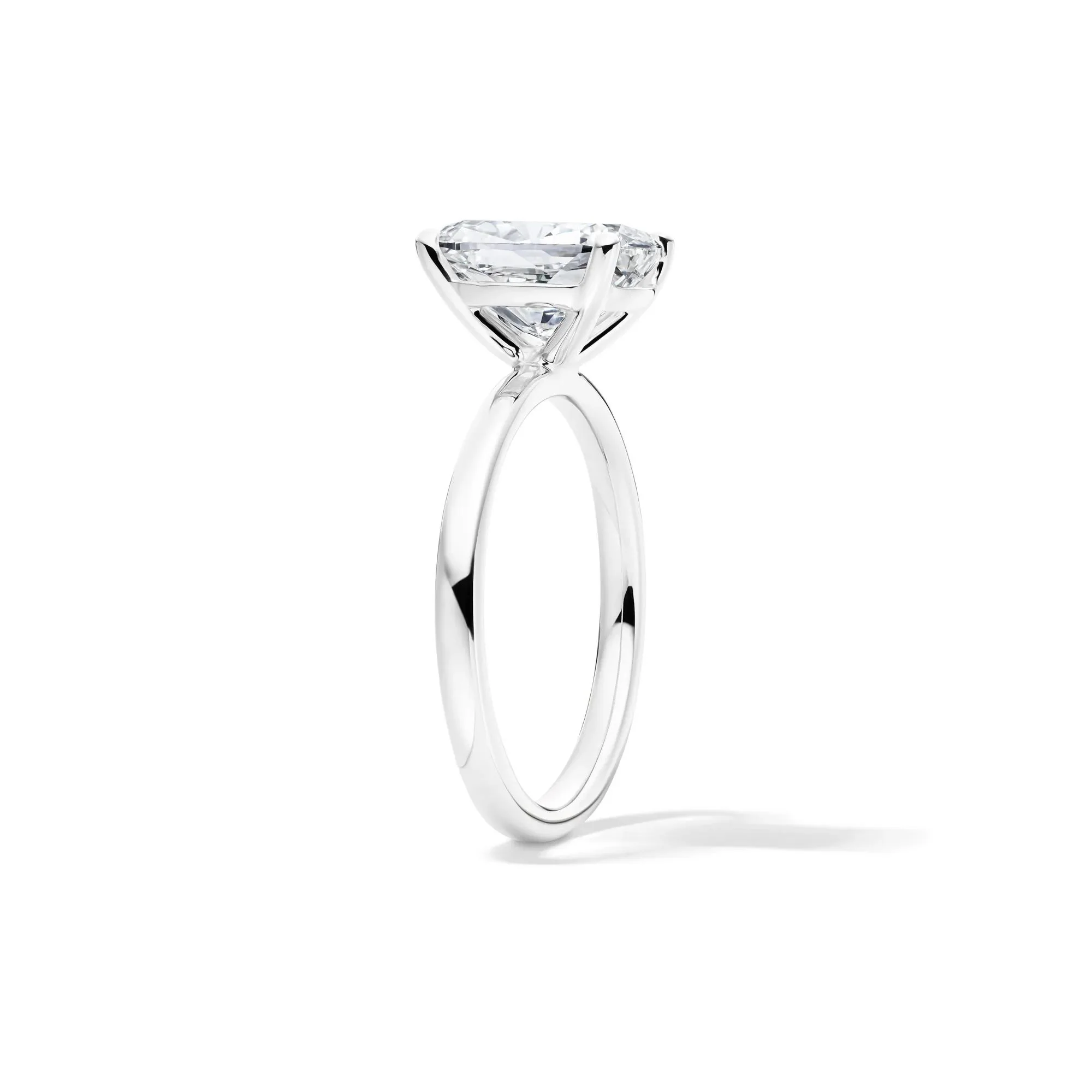 Lab Grown Diamond Elongated Cushion Solitaire Engagement Ring 14K White Gold (3 CT.) Size 5.5 2mm - Image 2