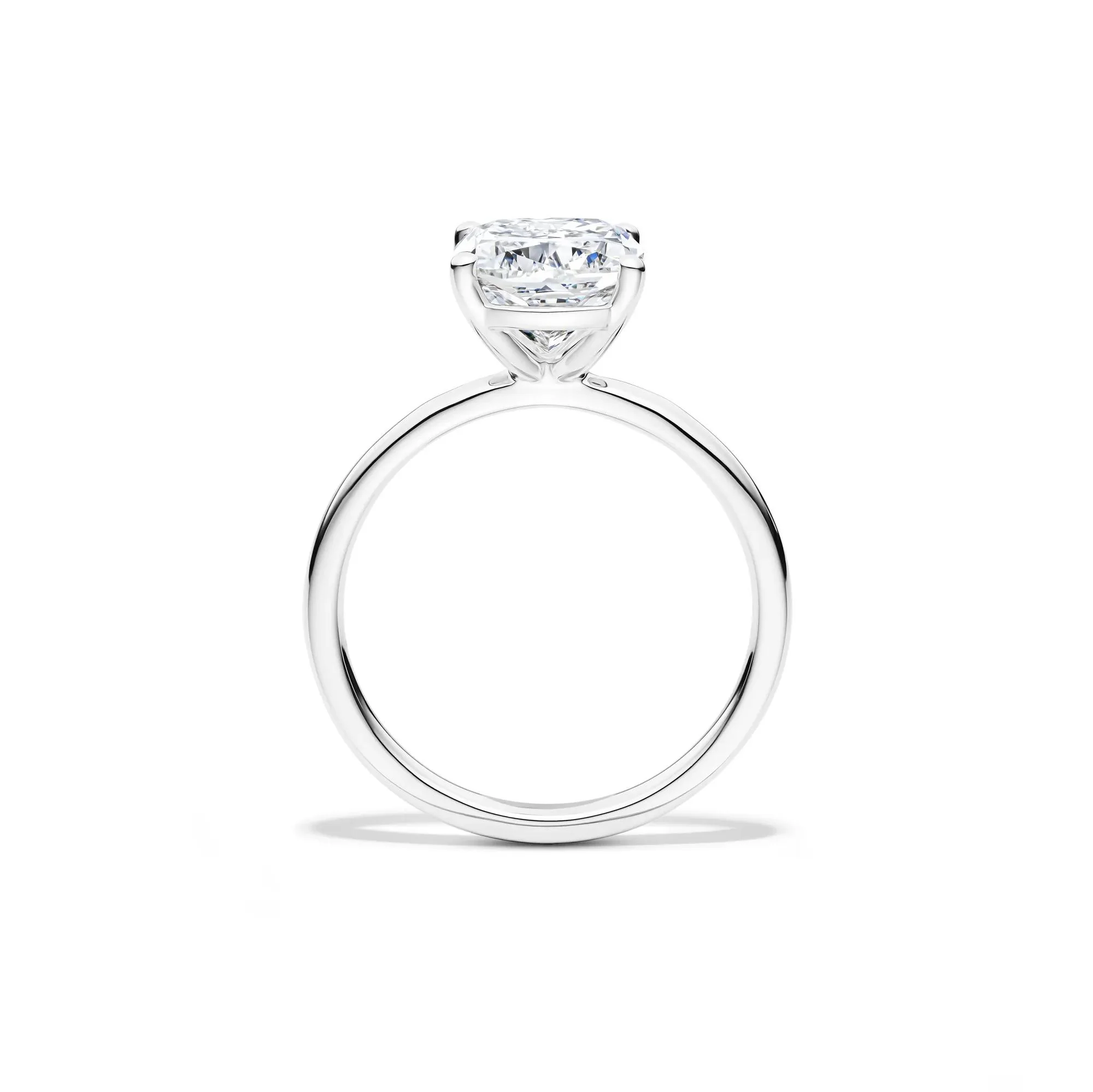 Lab Grown Diamond Elongated Cushion Solitaire Engagement Ring 14K White Gold (3 CT.) Size 8.5 2mm - Image 3