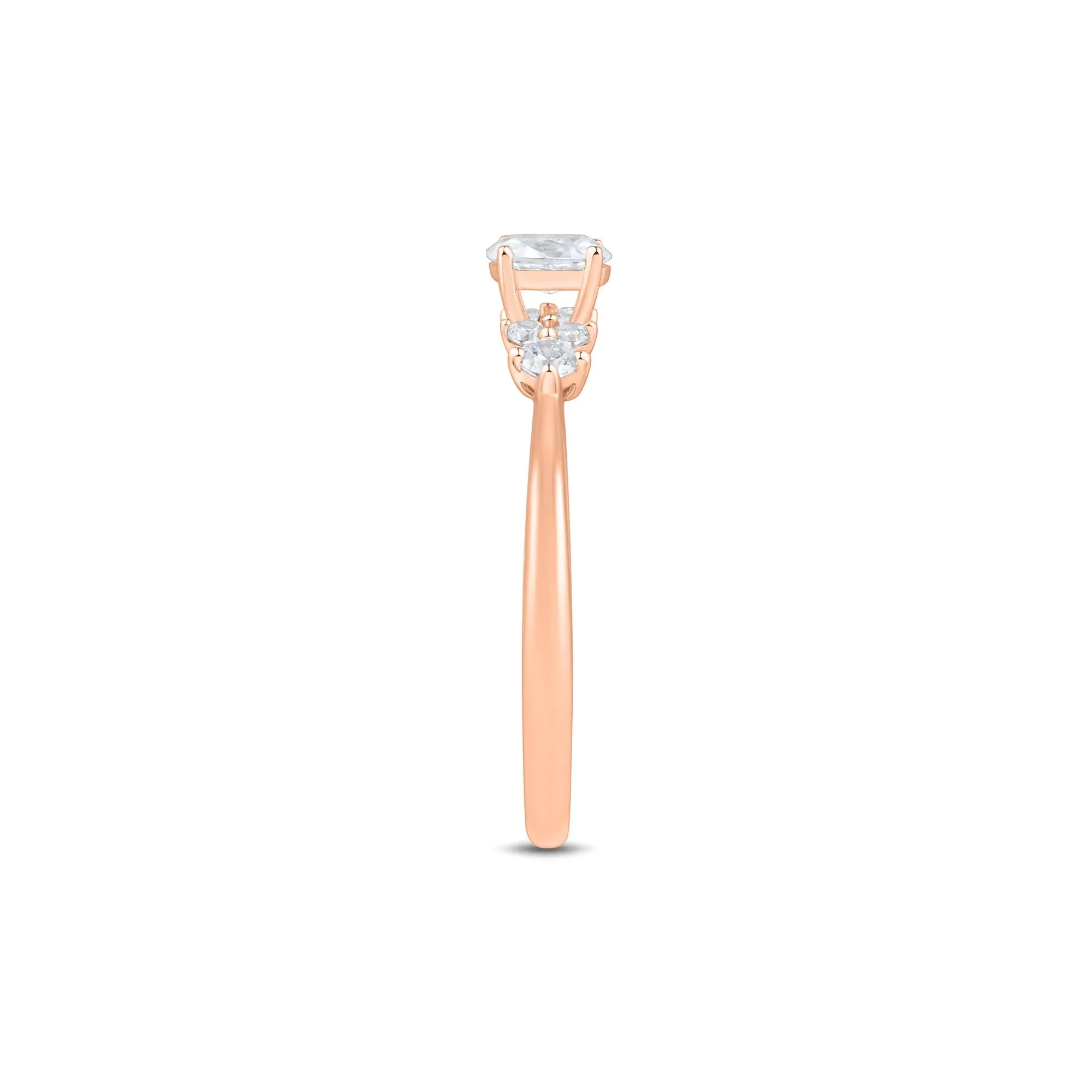 1/2 CT. Tw. Lab Grown Diamond Oval Cluster Promise Ring 10K Rose Gold Size 9 1mm - Image 2