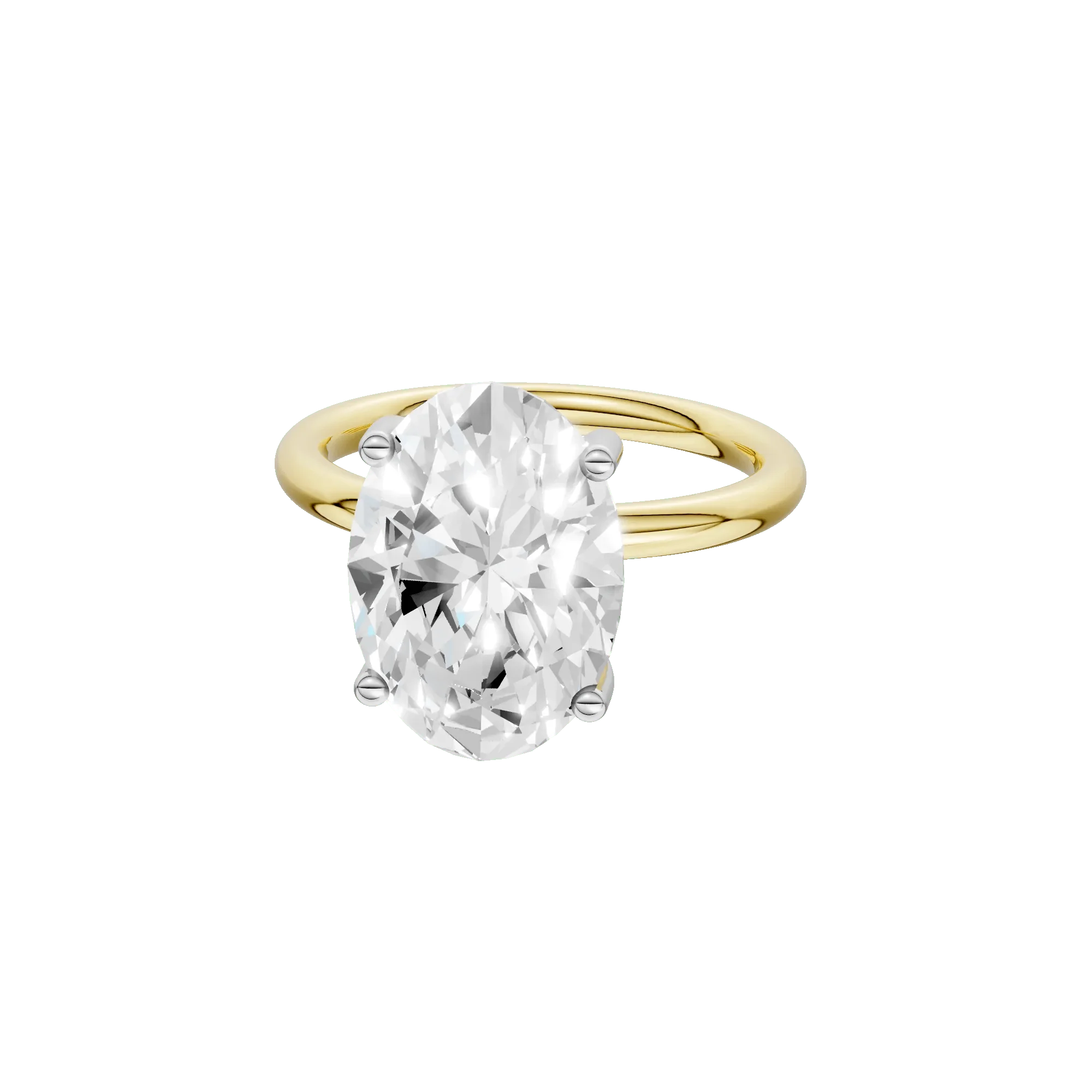 5 CT. Tw. Lab Grown Diamond Oval Solitaire Engagement Ring 14K Yellow & White Gold Size 11.5 2mm - Image 2