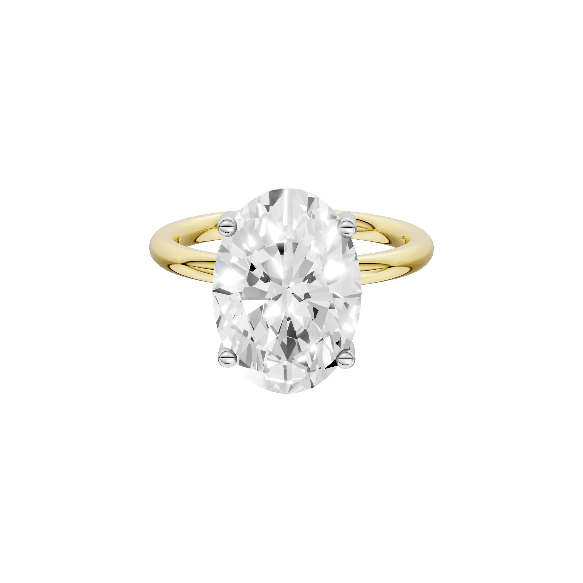 5 CT. Tw. Lab Grown Diamond Oval Solitaire Engagement Ring 14K Yellow & White Gold Size 7 2mm